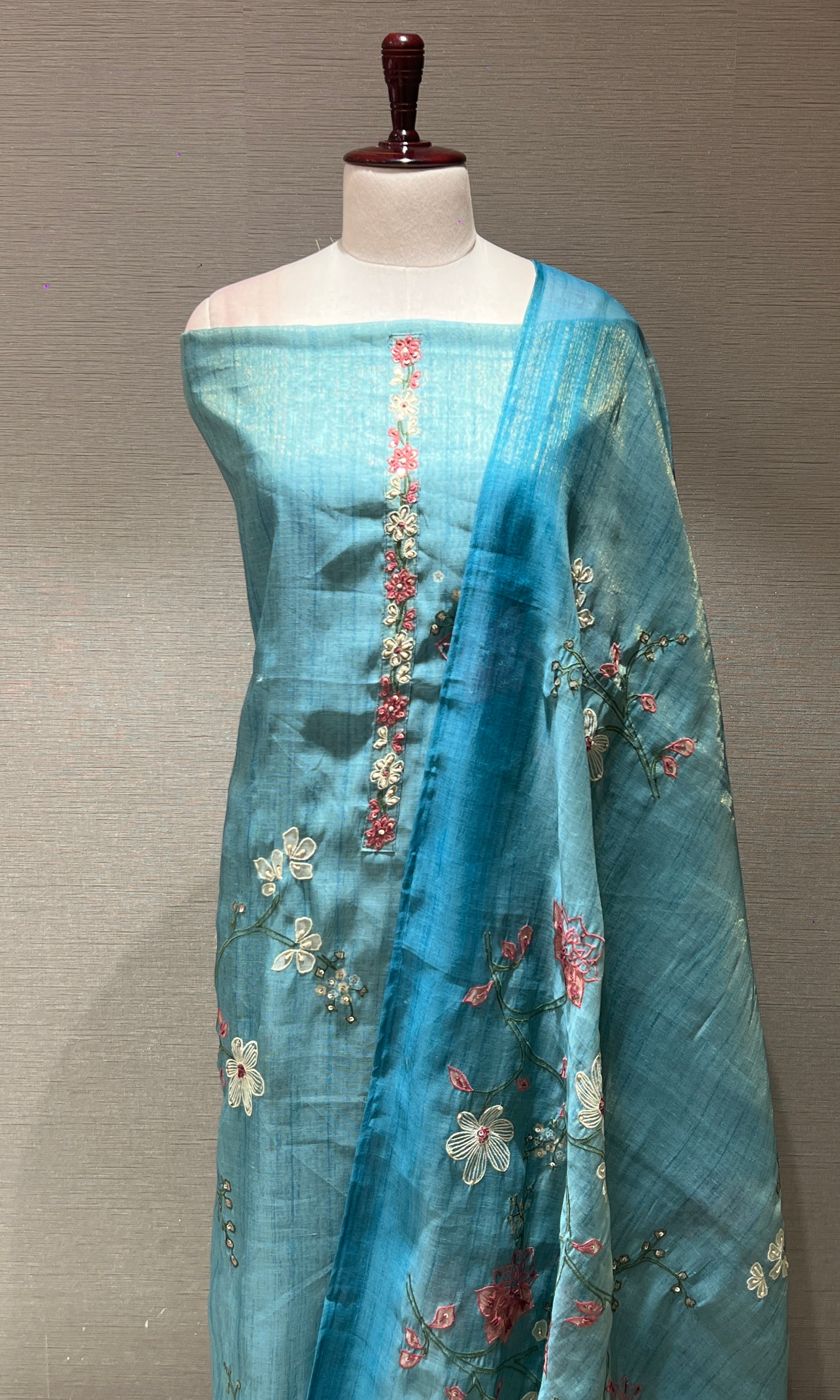 Light blue dress material