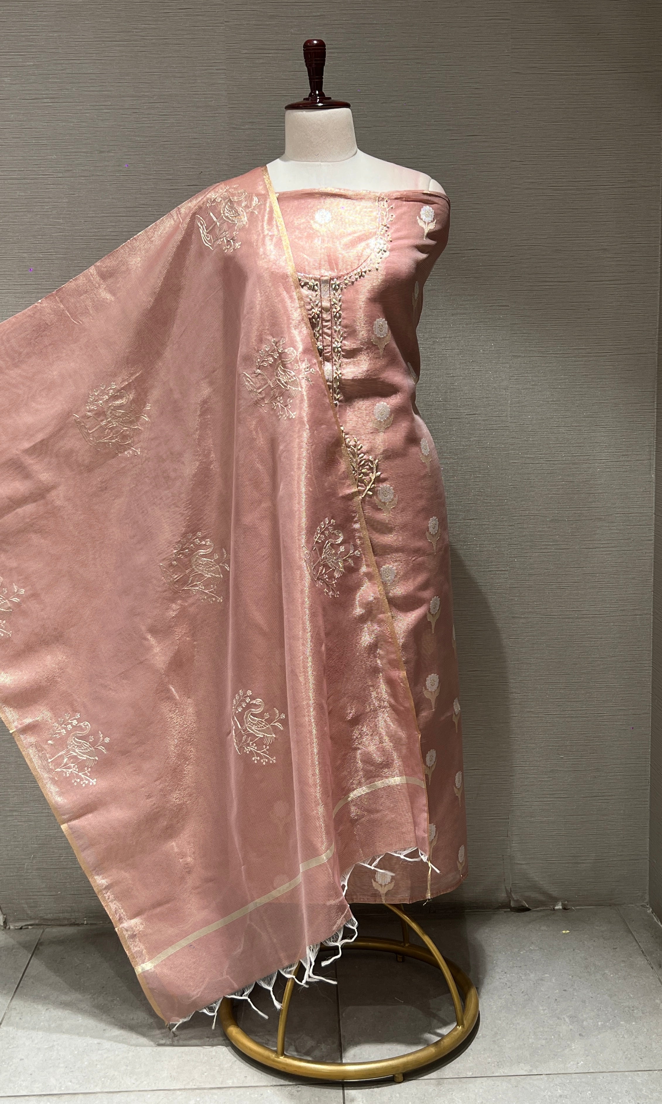 Onion pink dress material