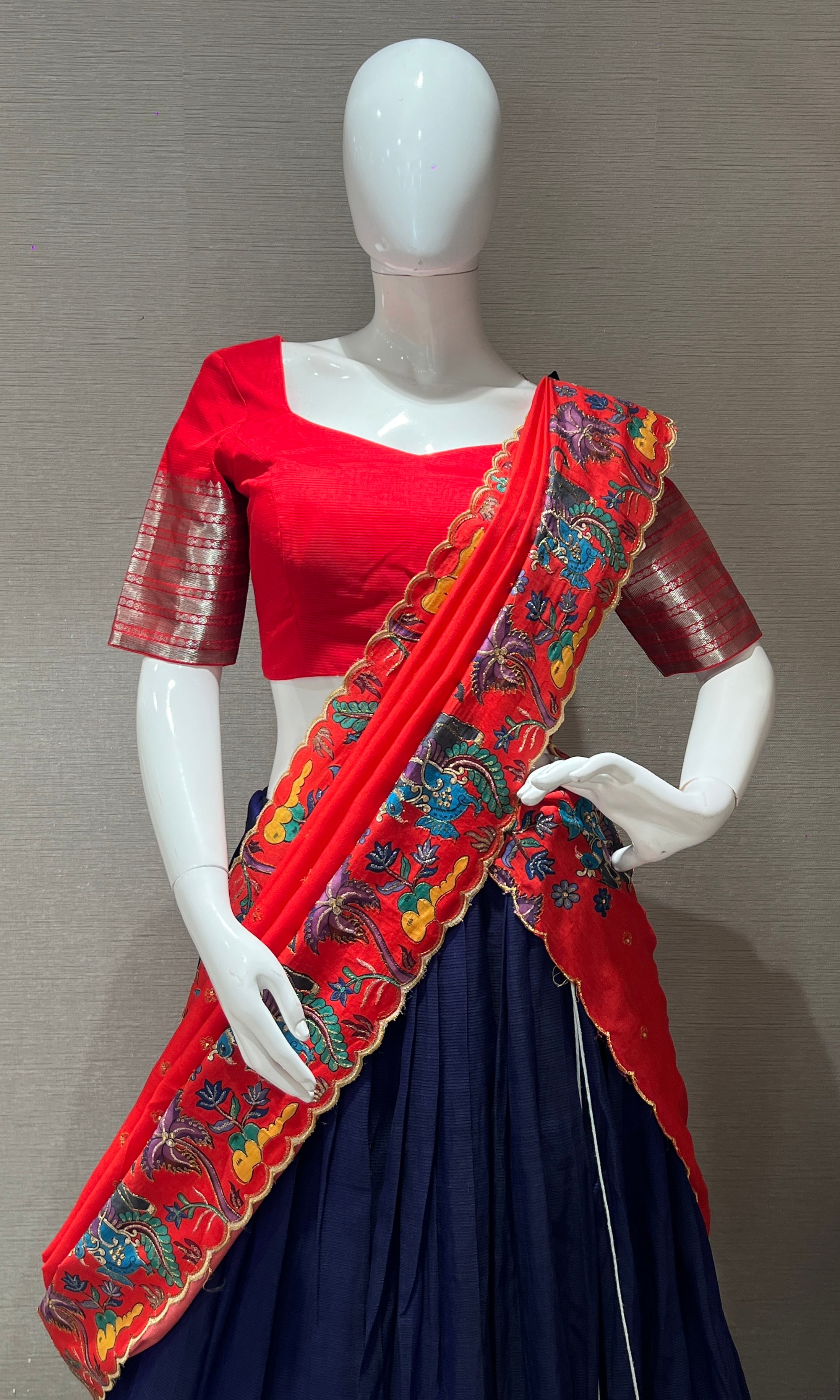 Purple Mangalgiri Lehenga
