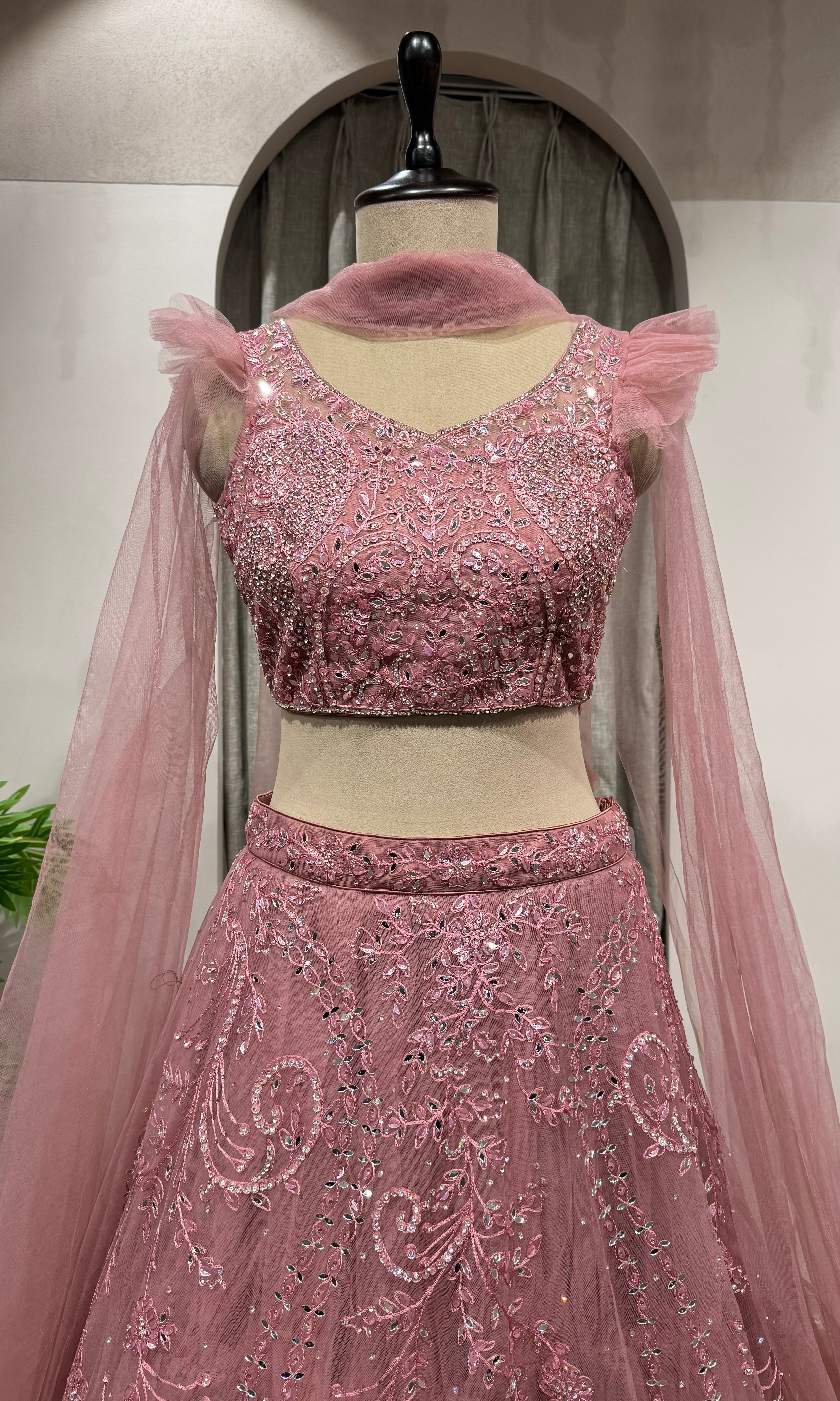 MAUVE PINK embroidered lehenga choli