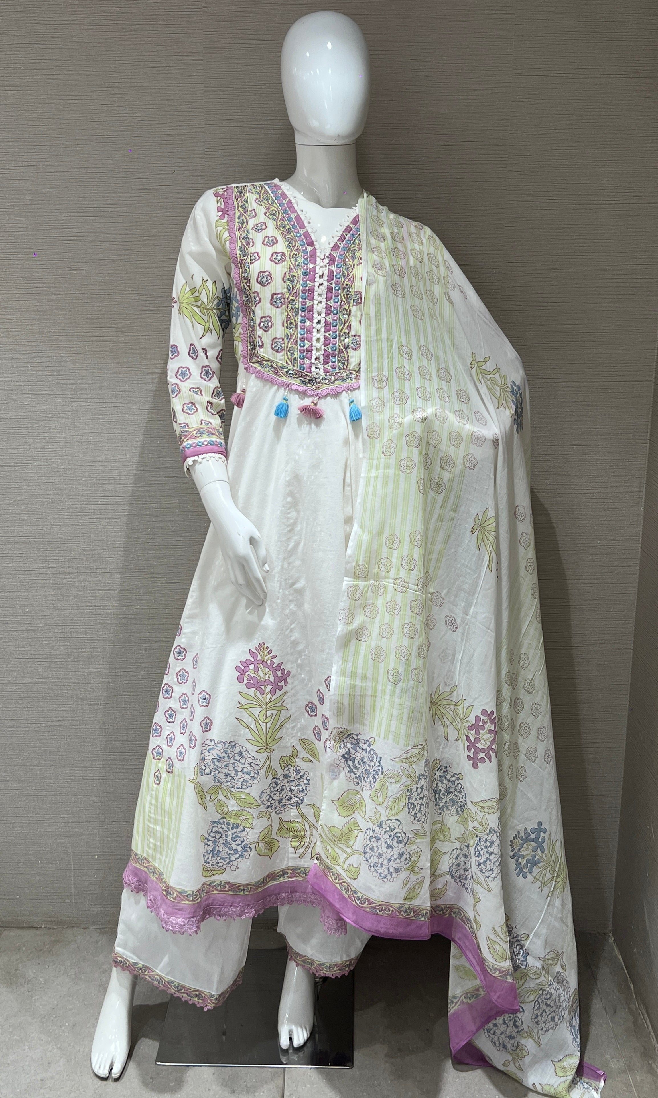 Purple Anarkali with Palazzo