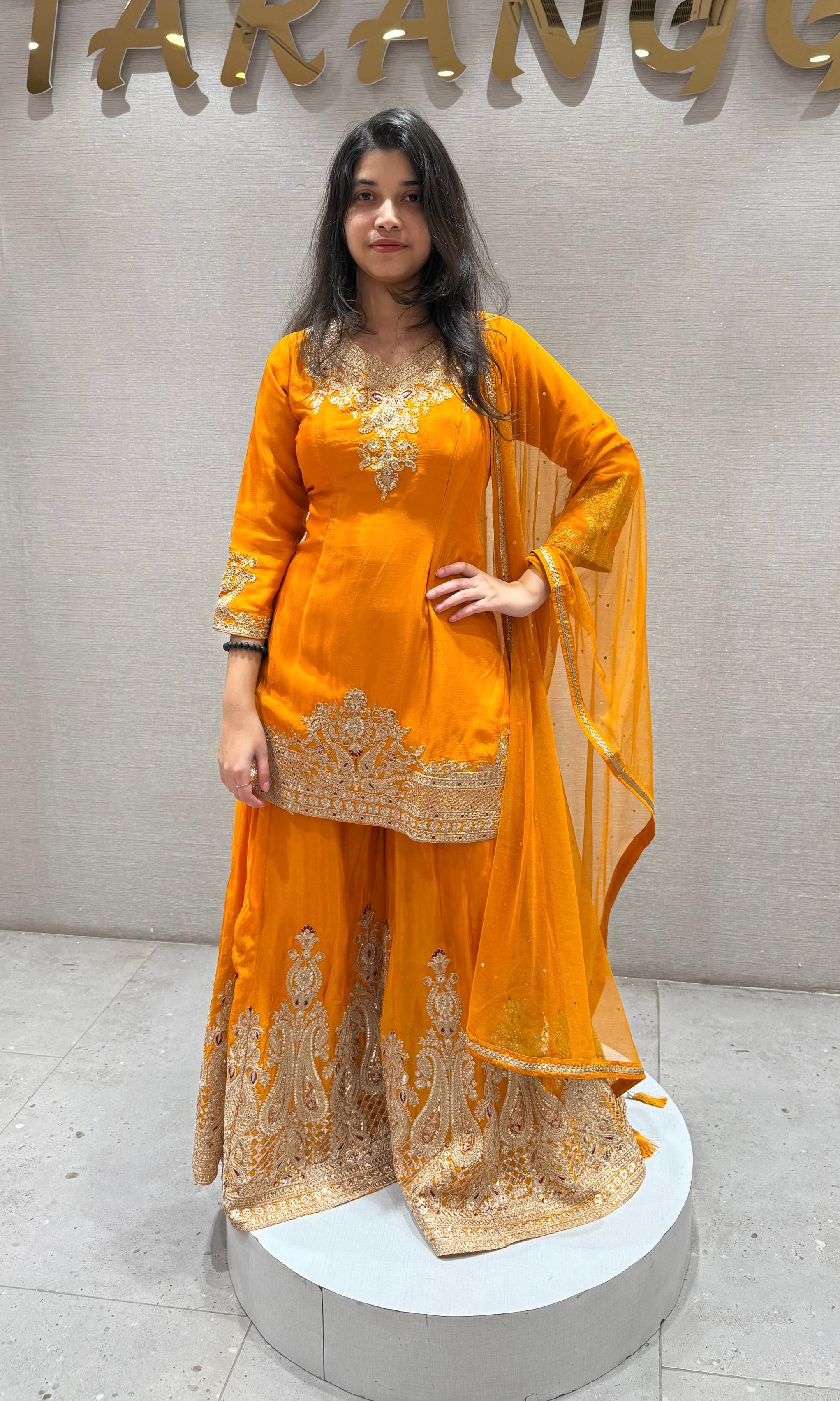 Mustard yellow Sharara