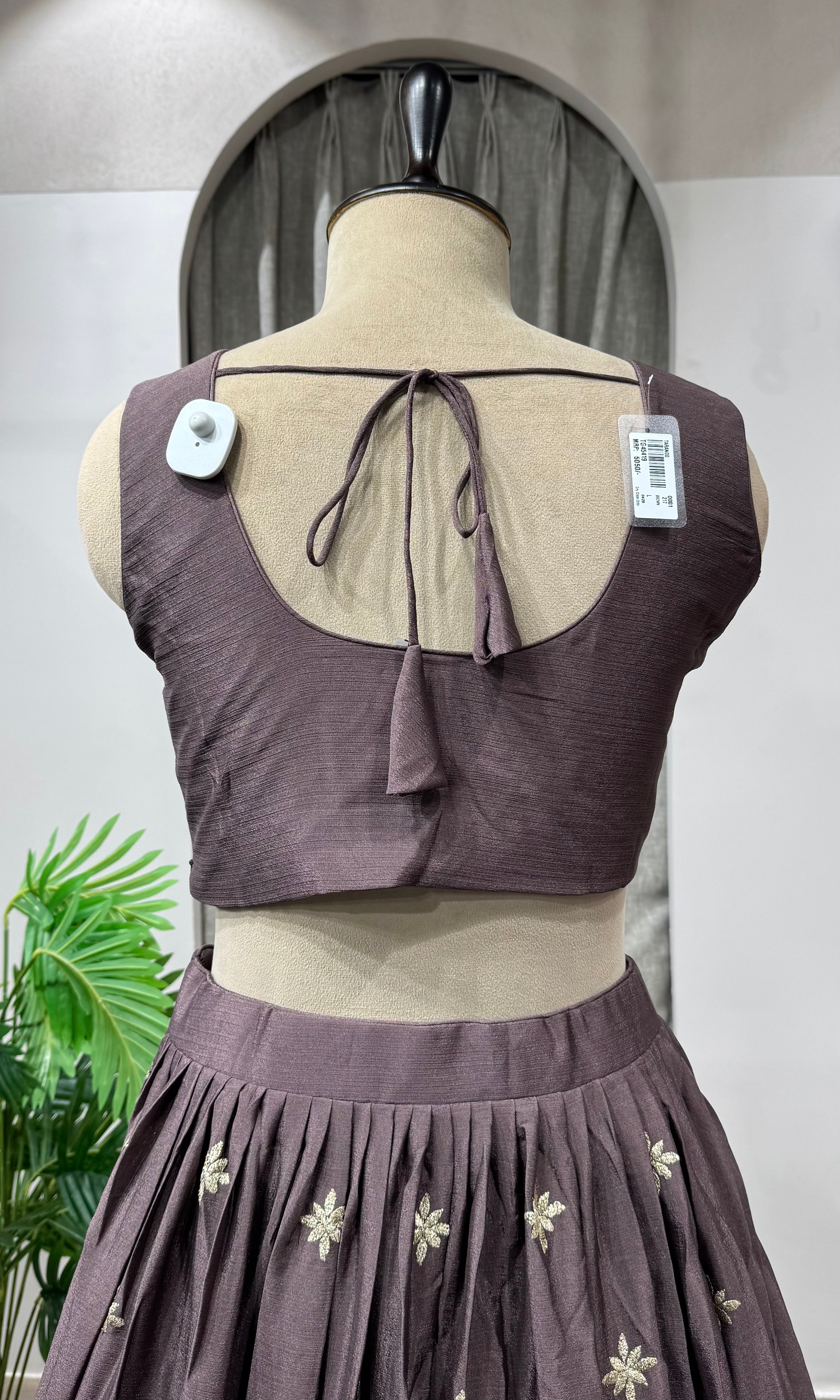 Brown Enchanted Forest Peacock Lehenga