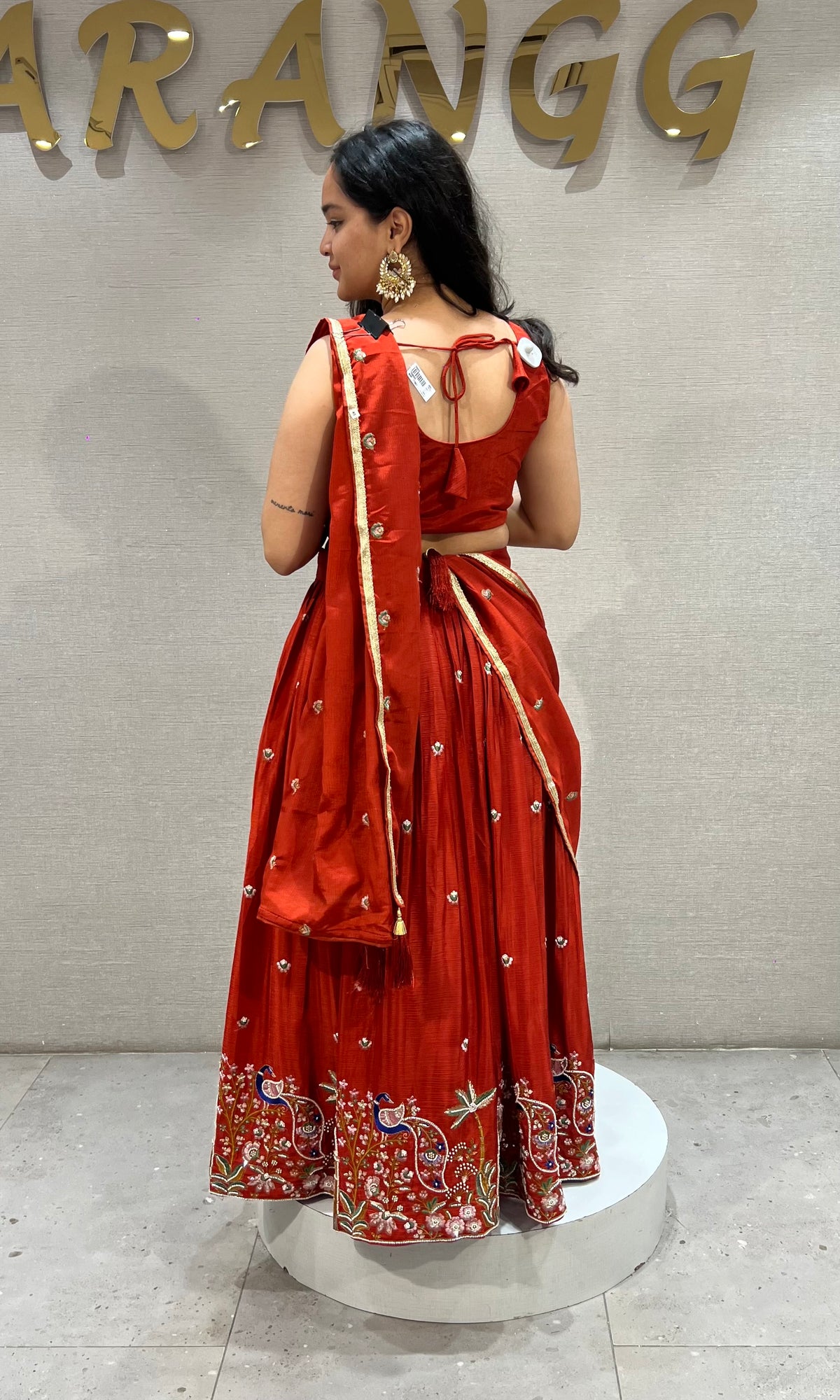 Crimson Rust Elegance Georgette Lehenga Set