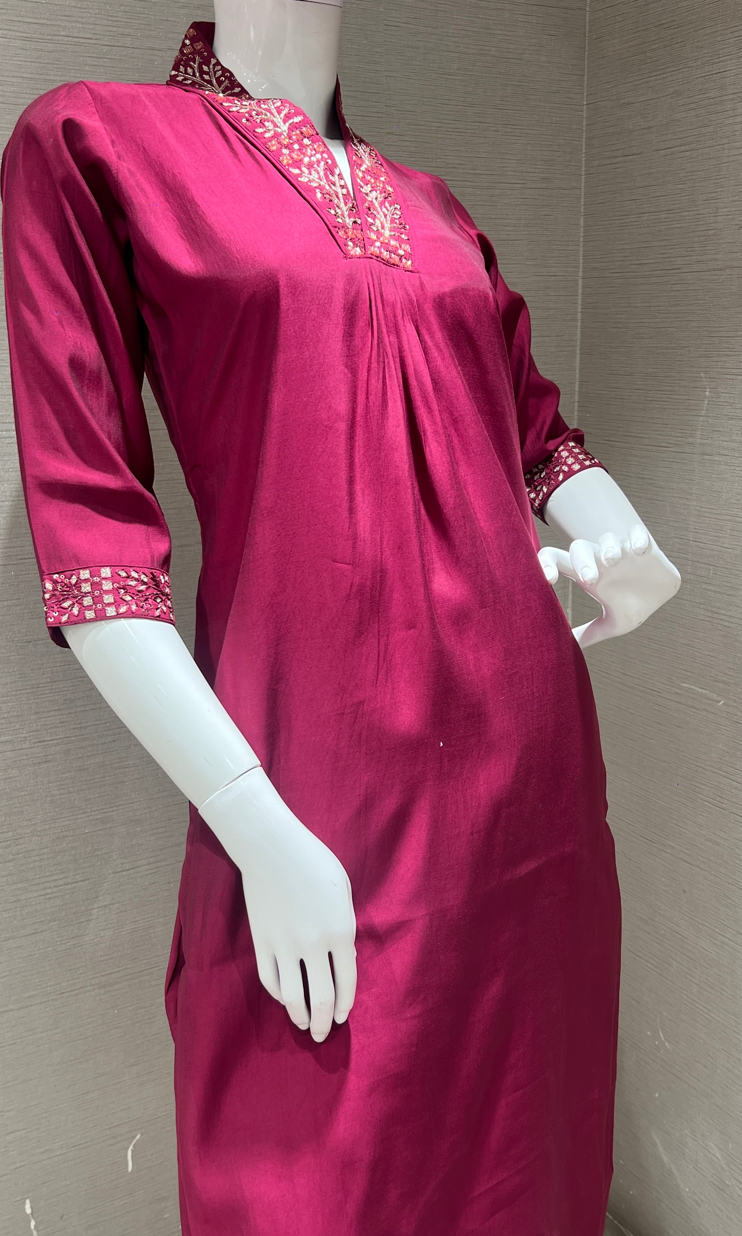 Maroon Kurta Set with Banarasi Dupatta