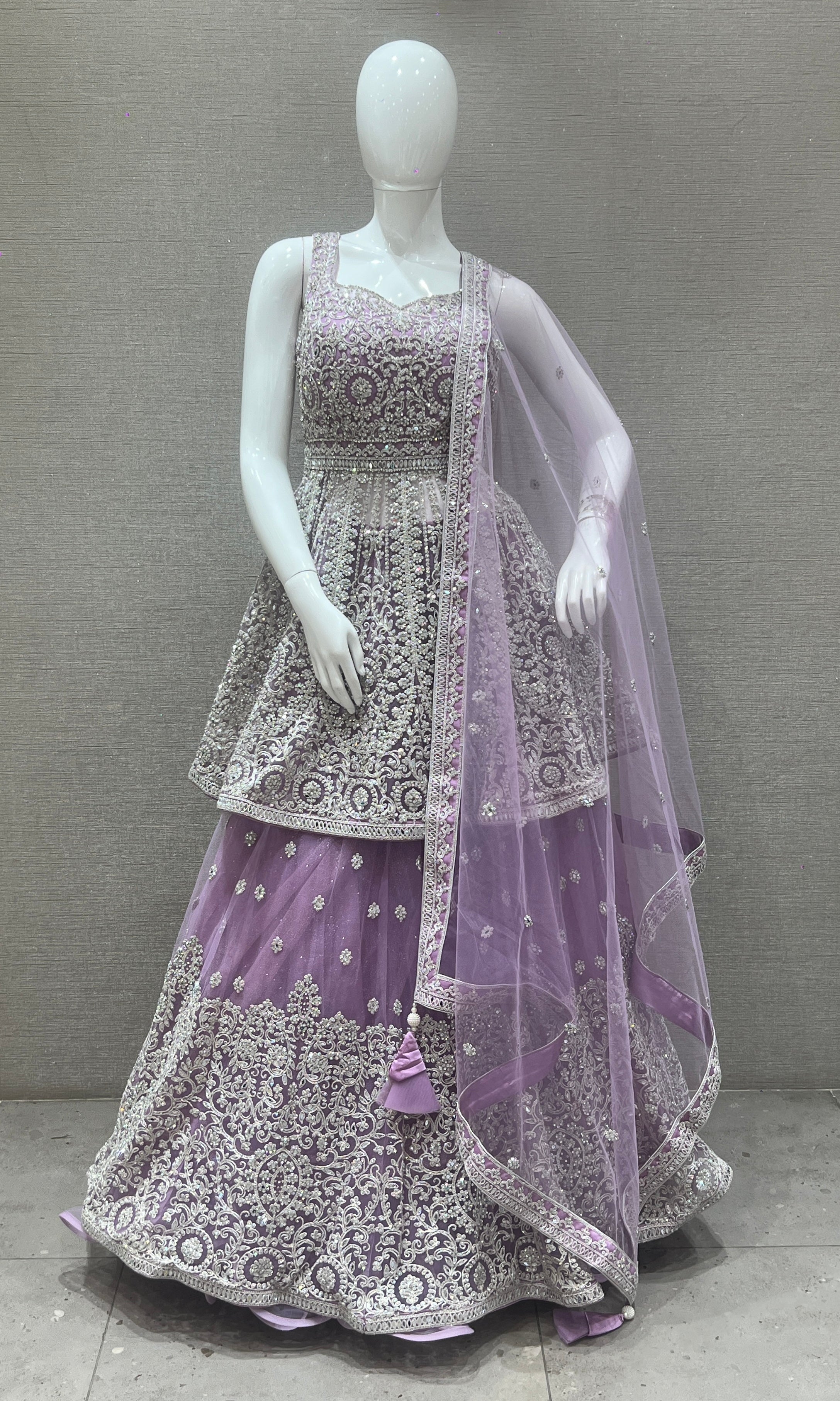 Lavender Lehenga with peplum