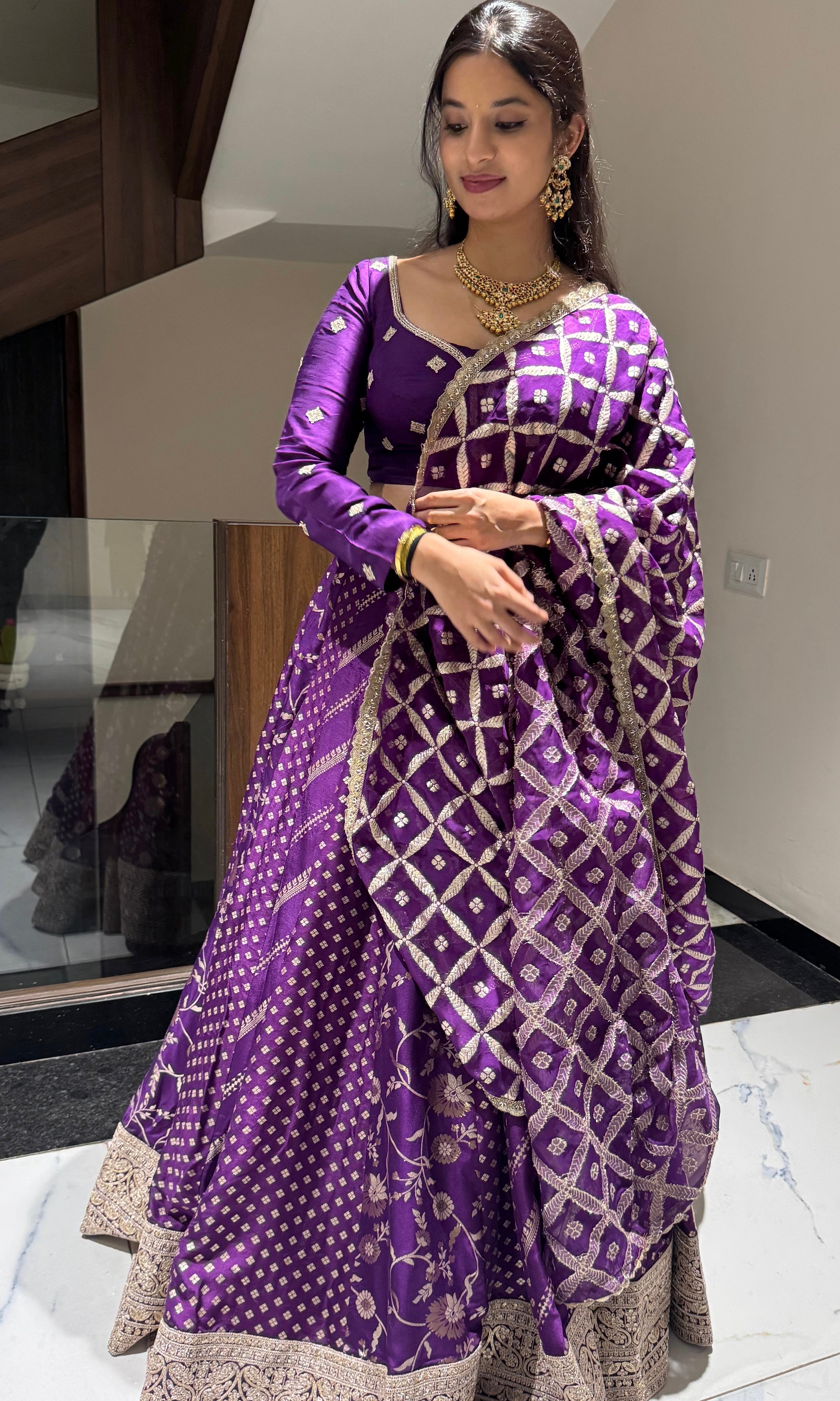 Purple Banarasi Lehenga