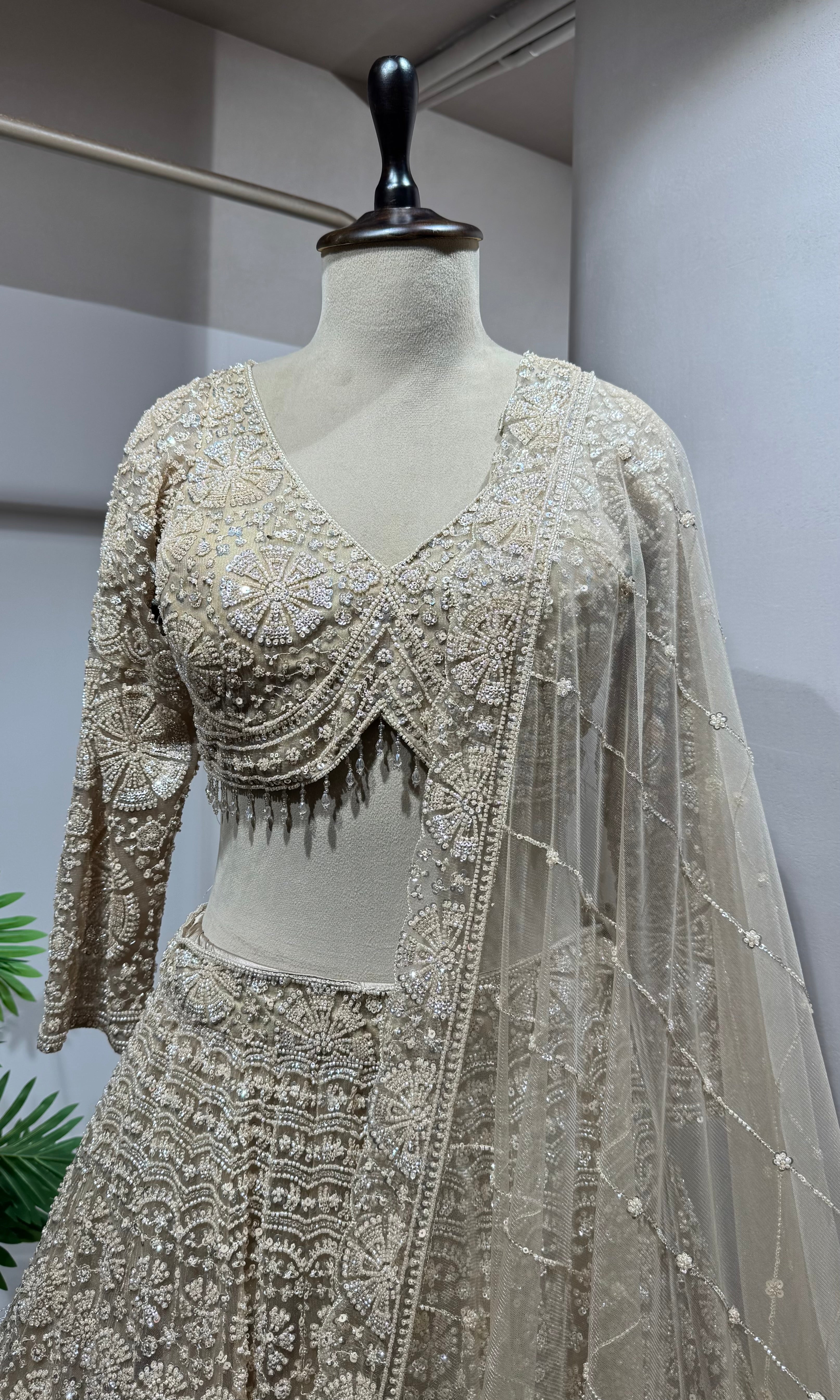 CHIKOO gold lehenga with sequins embroidery