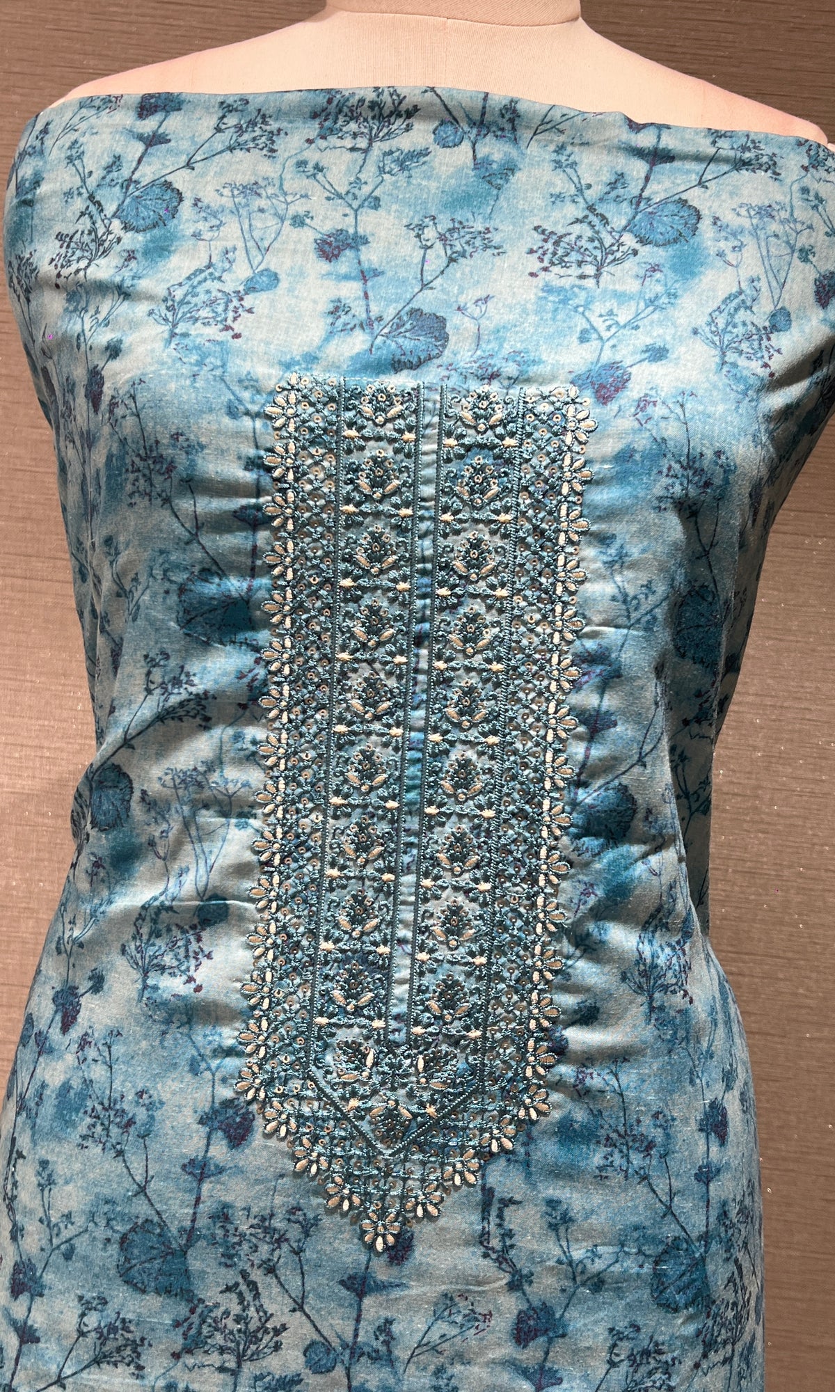 Sea Blue dress material