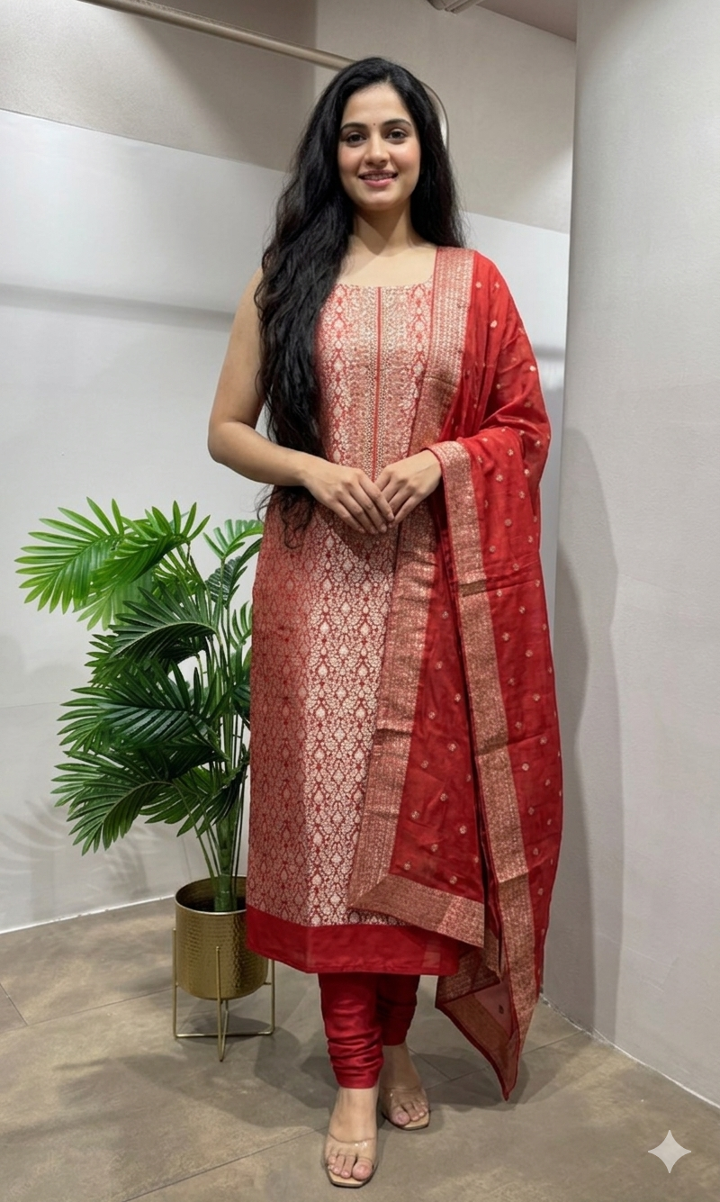 RANI BANARASI SILK DRESS MATERIAL