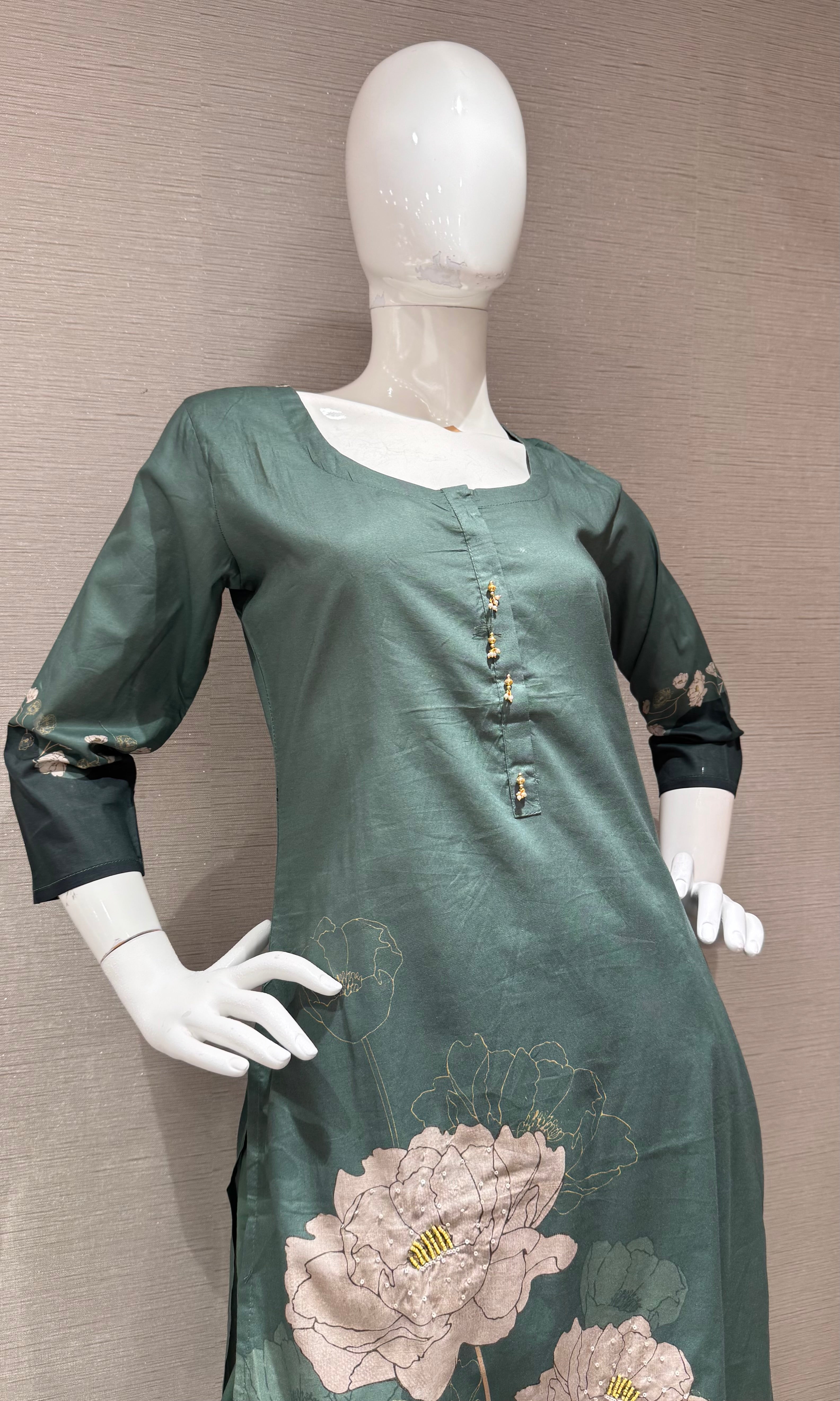Green Floral Embroidered Salwar set