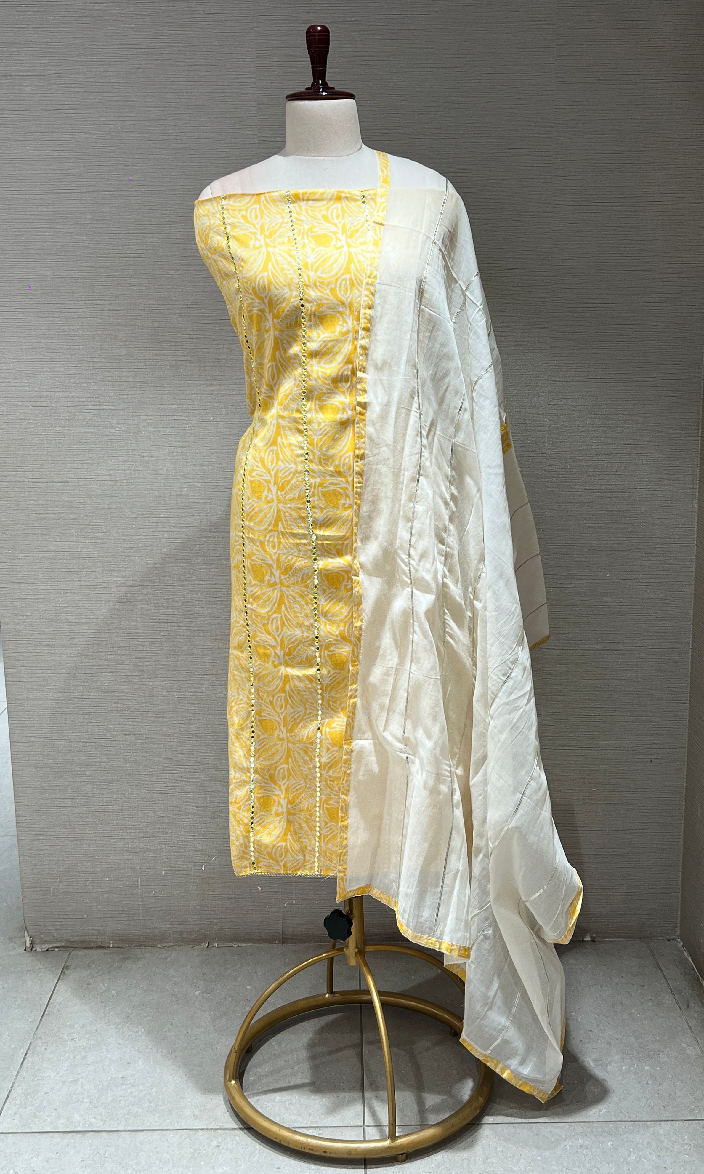 Yellow dress Material
