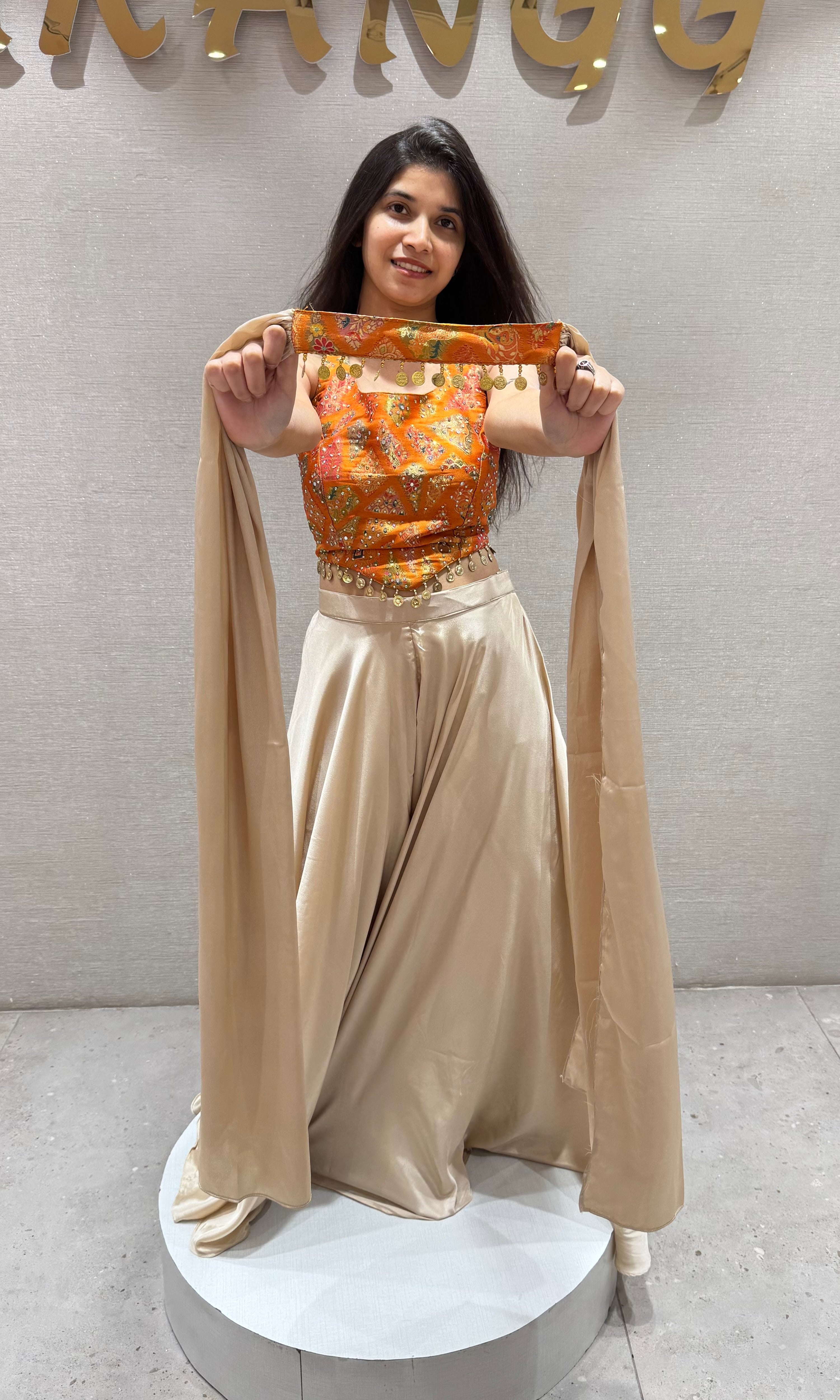 MUSTARD YELLOW Embroidered Palazzo