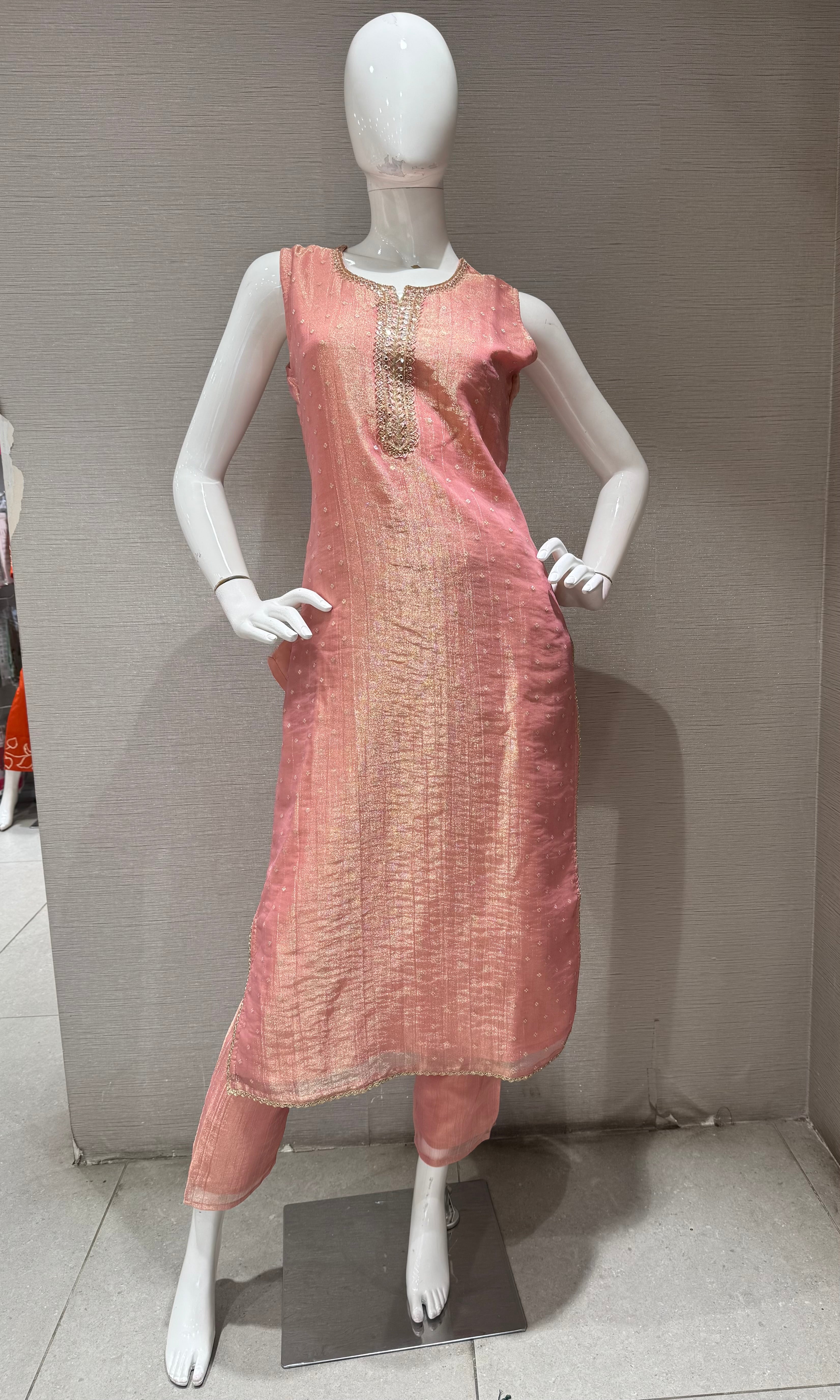 Peach Salwar Kurta Set with Dupatta