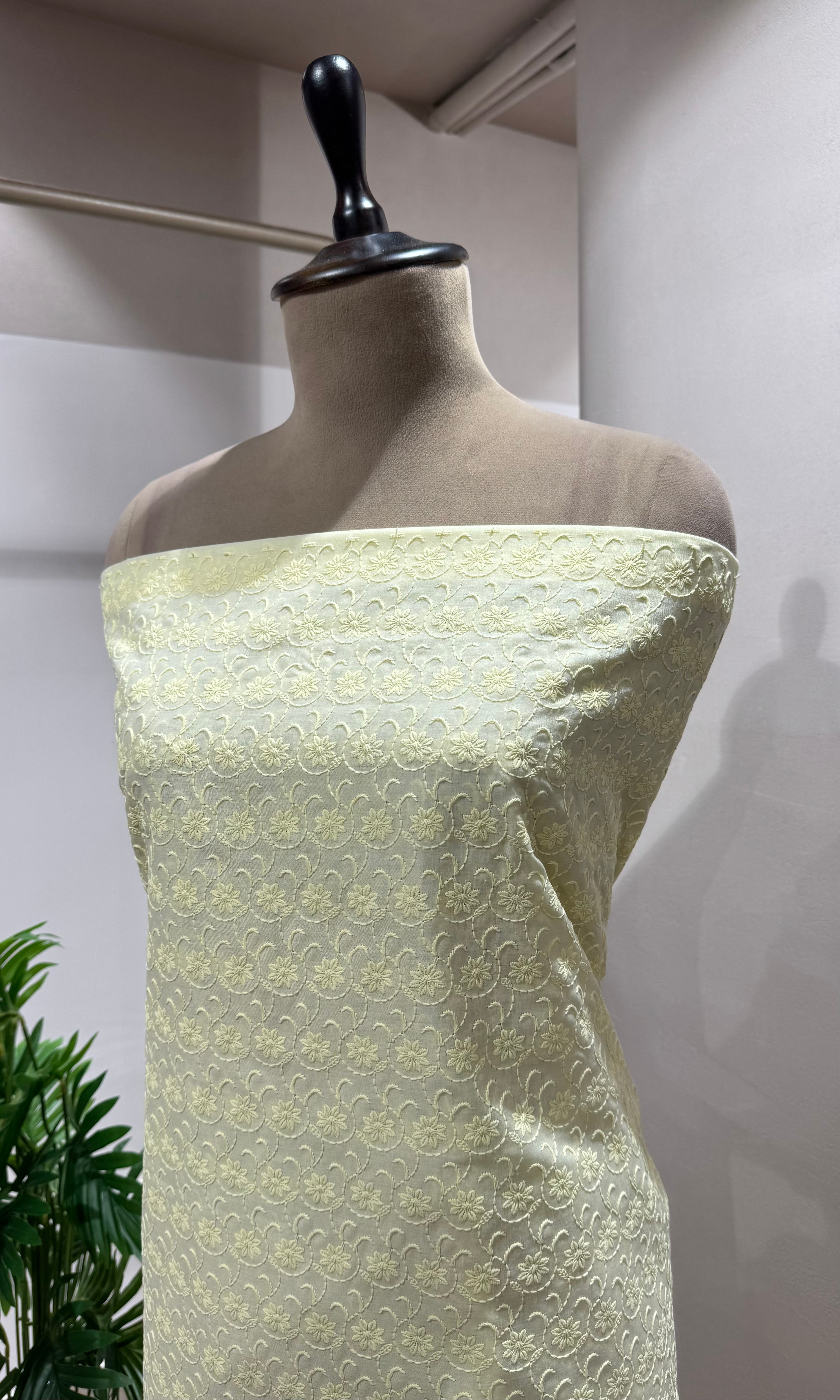 LIGHT YELLOW Georgette Dress Material