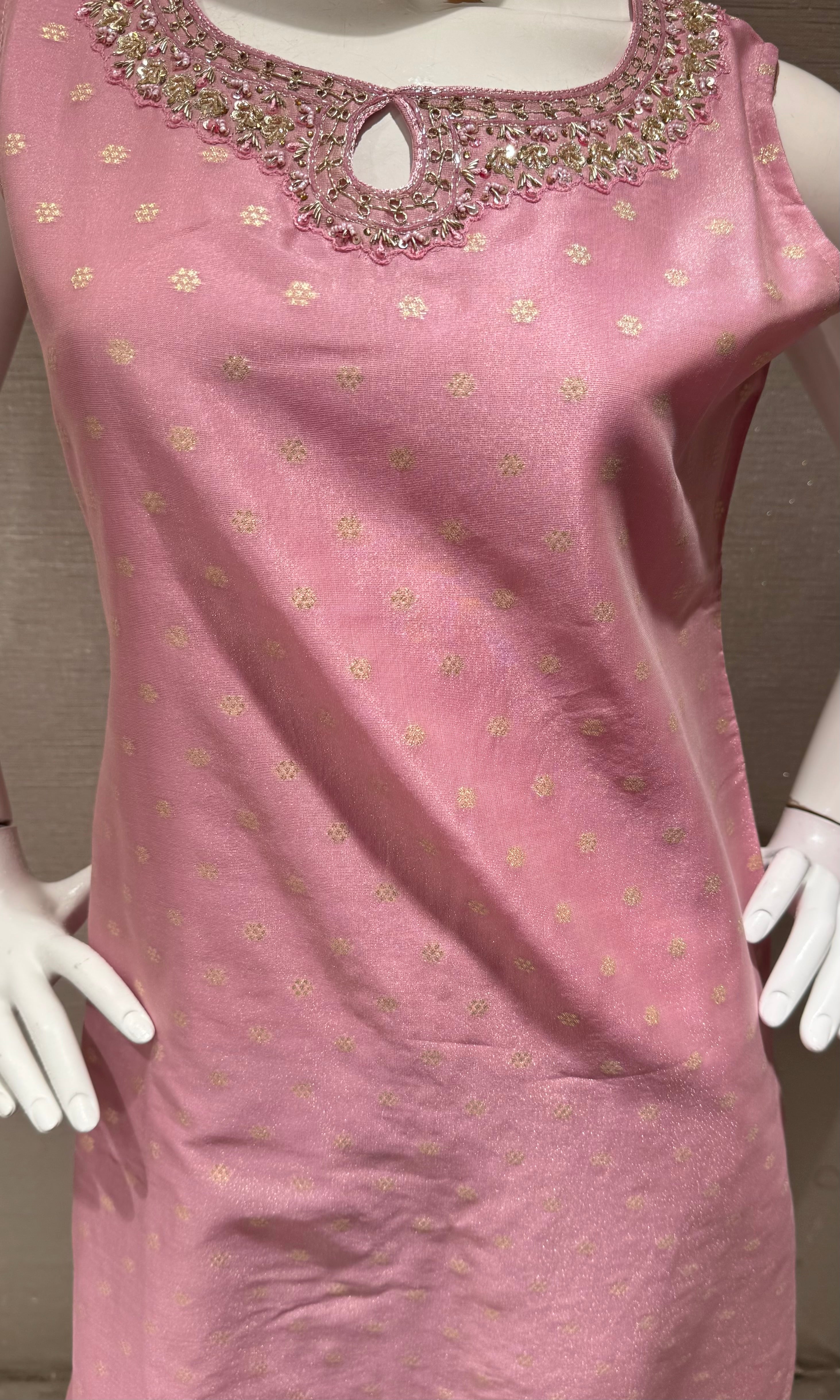 Onion Pink Kurta Set with Sheer Dupatta
