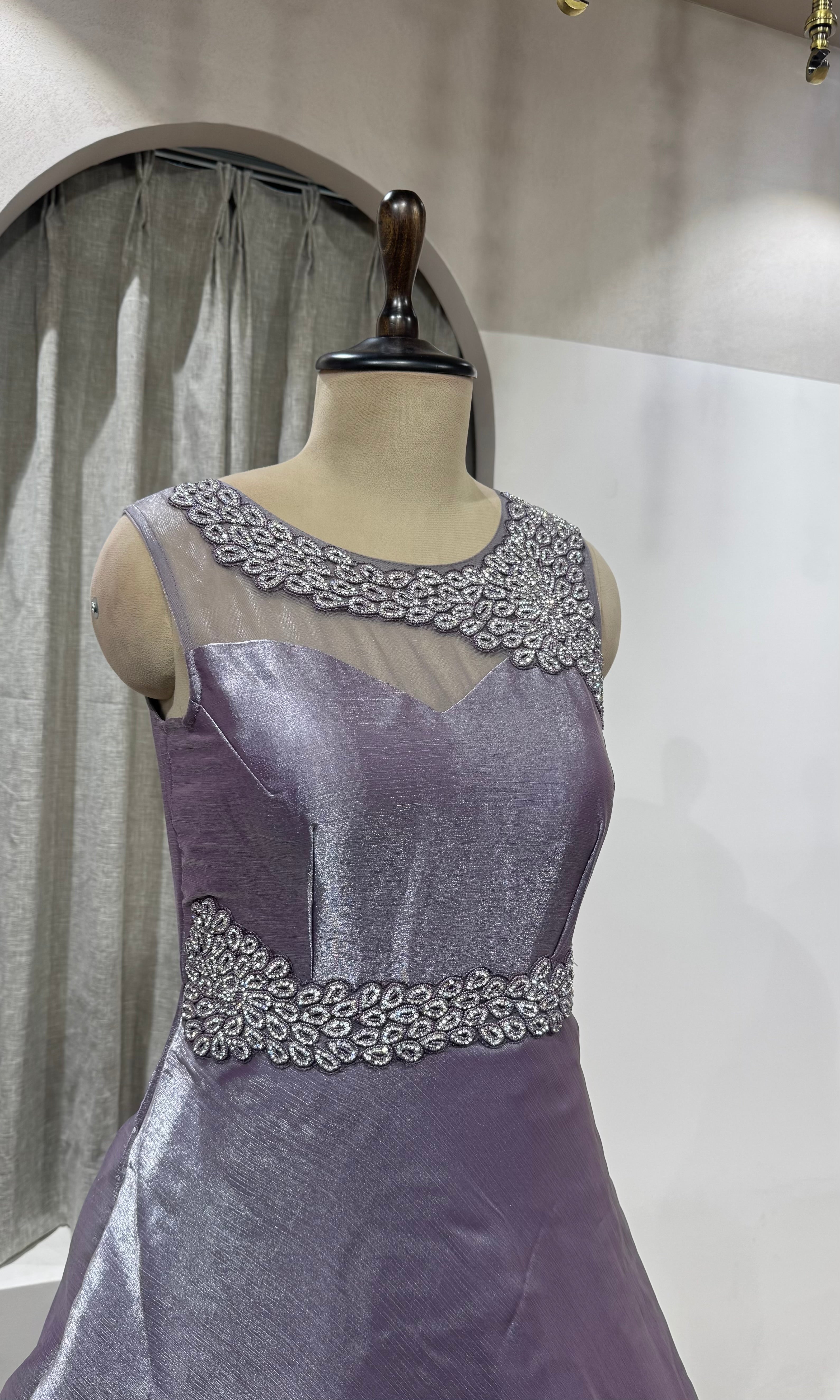 LIGHT PURPLE Shimmer Organza Gown