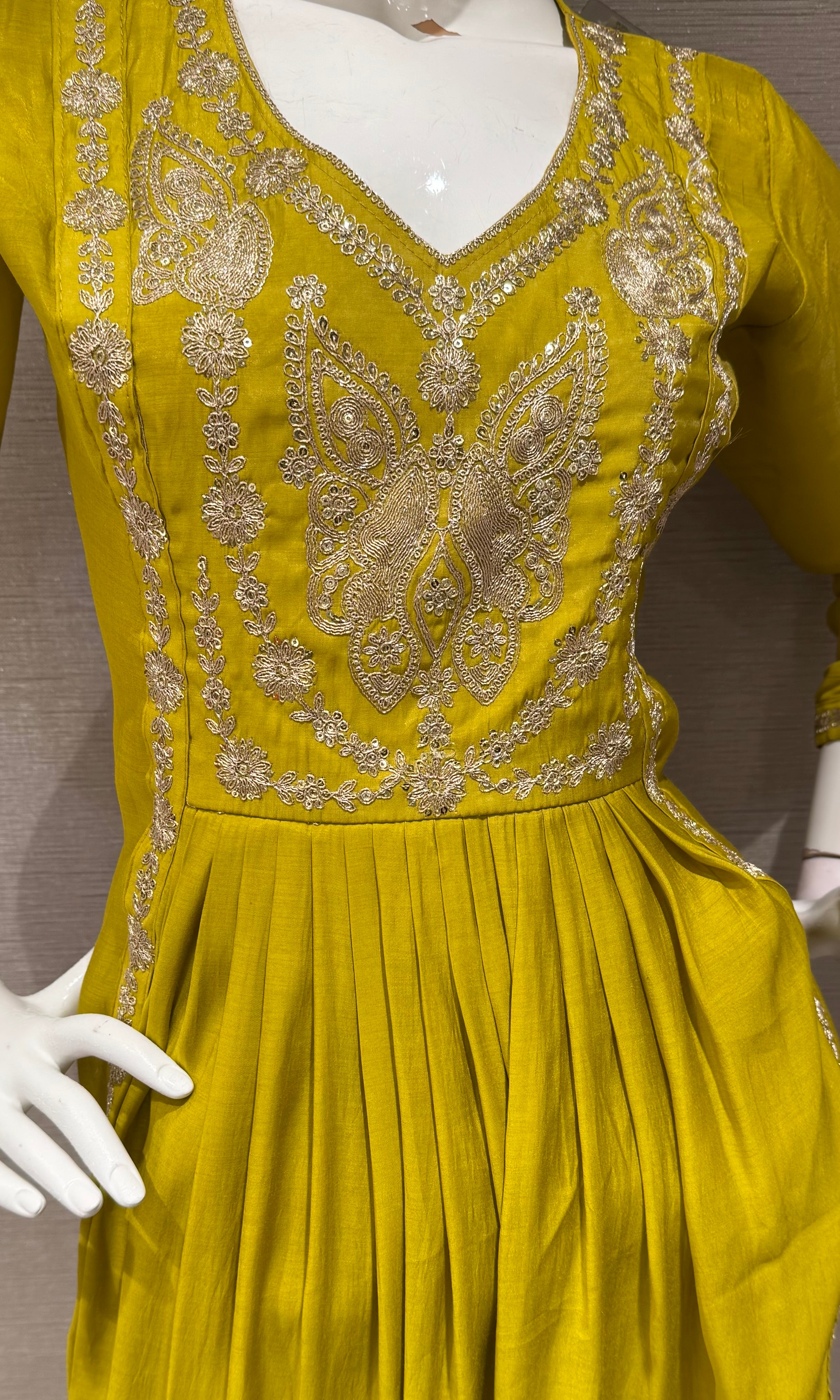 Green Embroidered Anarkali Kurta Set with Dupatta