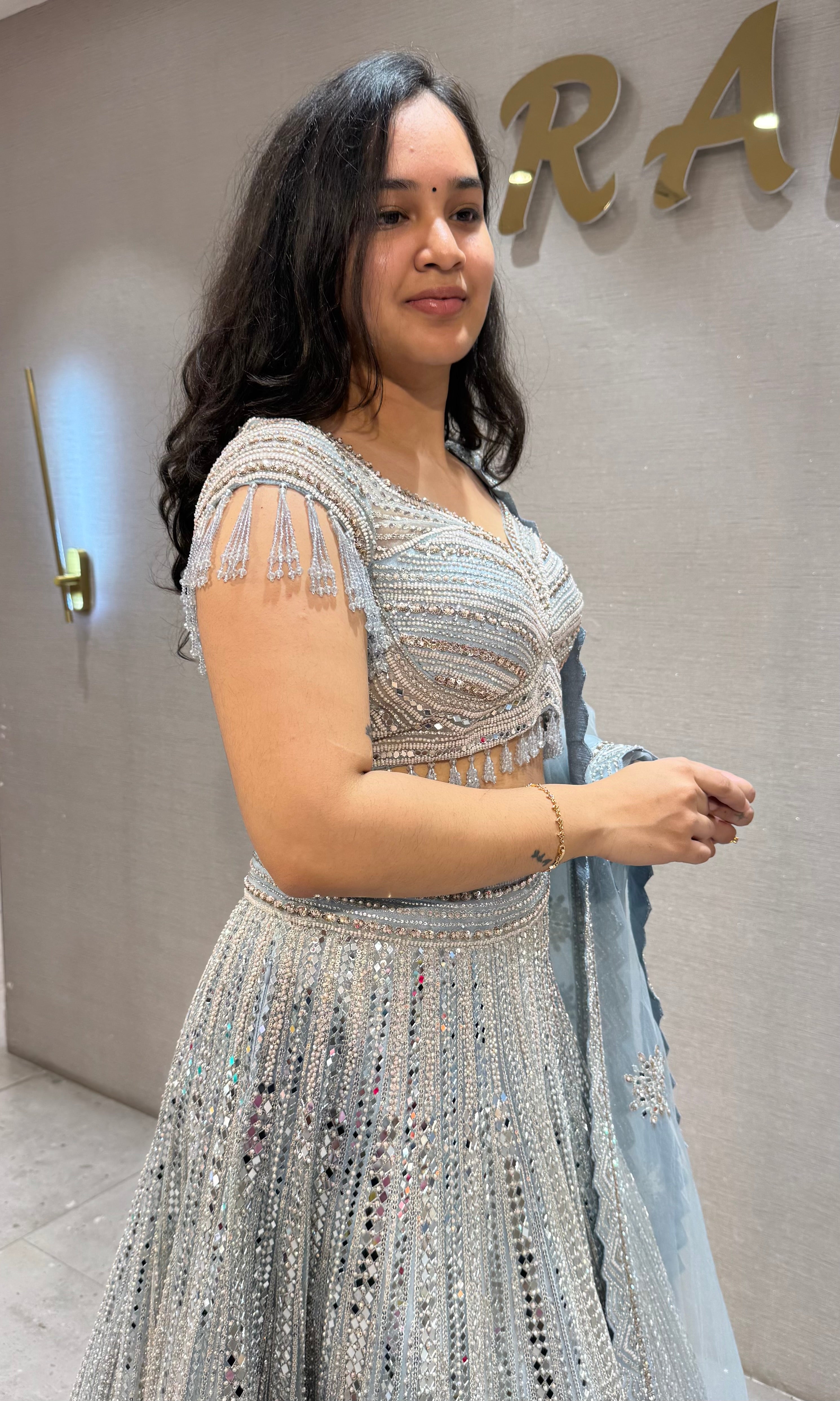 Blue Silver Embroidered Bridal Lehenga