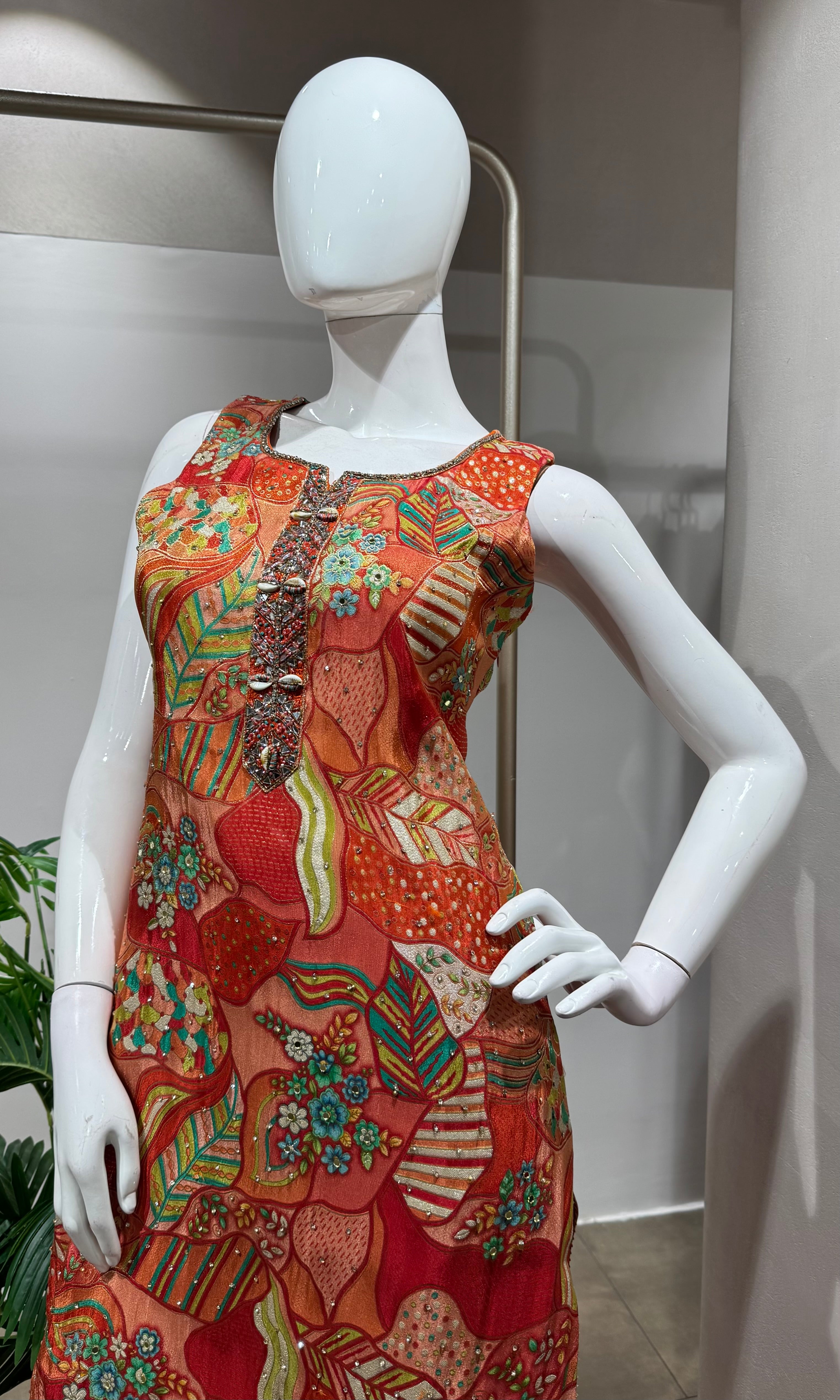 RUST Floral Printed sharara set