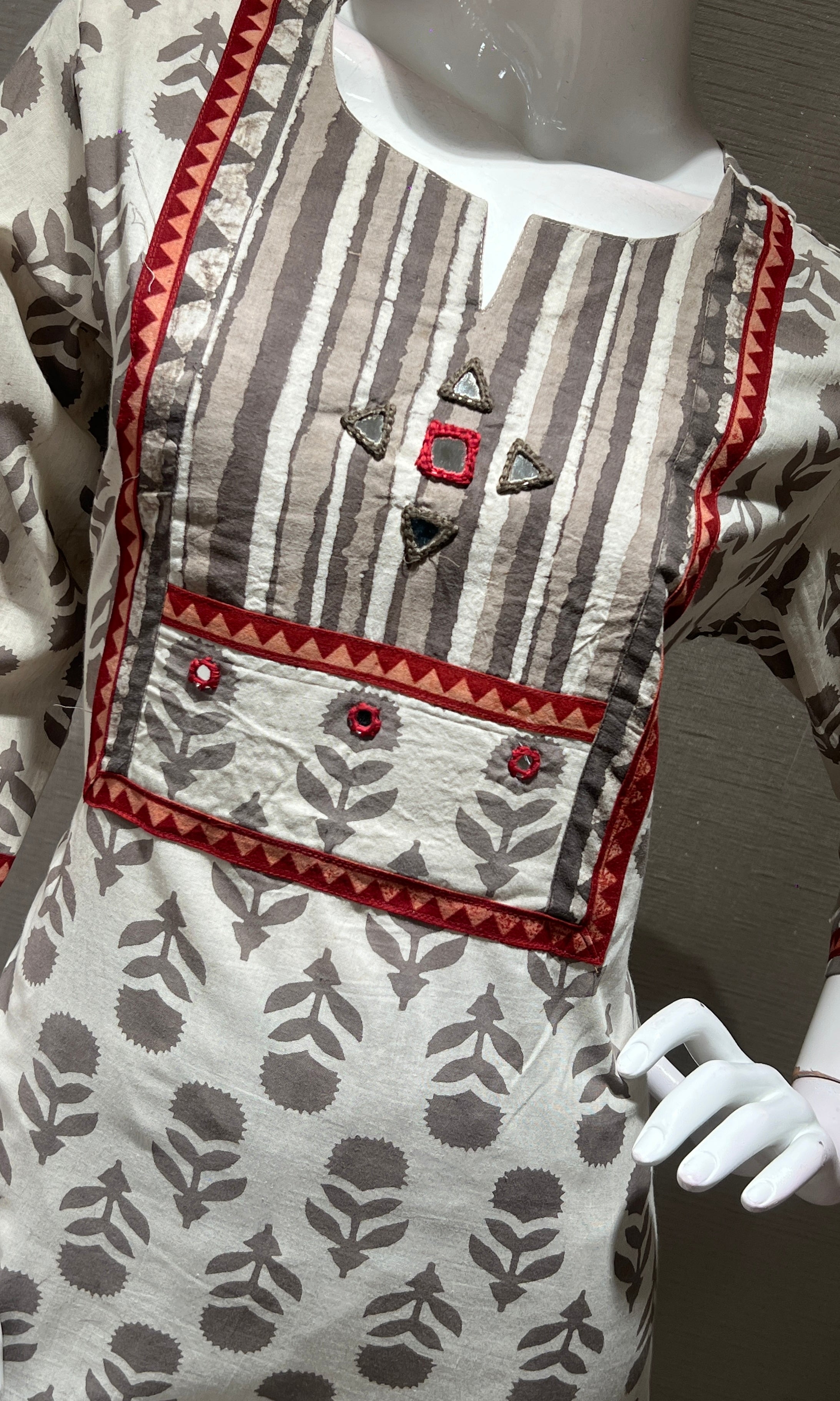 Grey EMBROIDERED kurta set