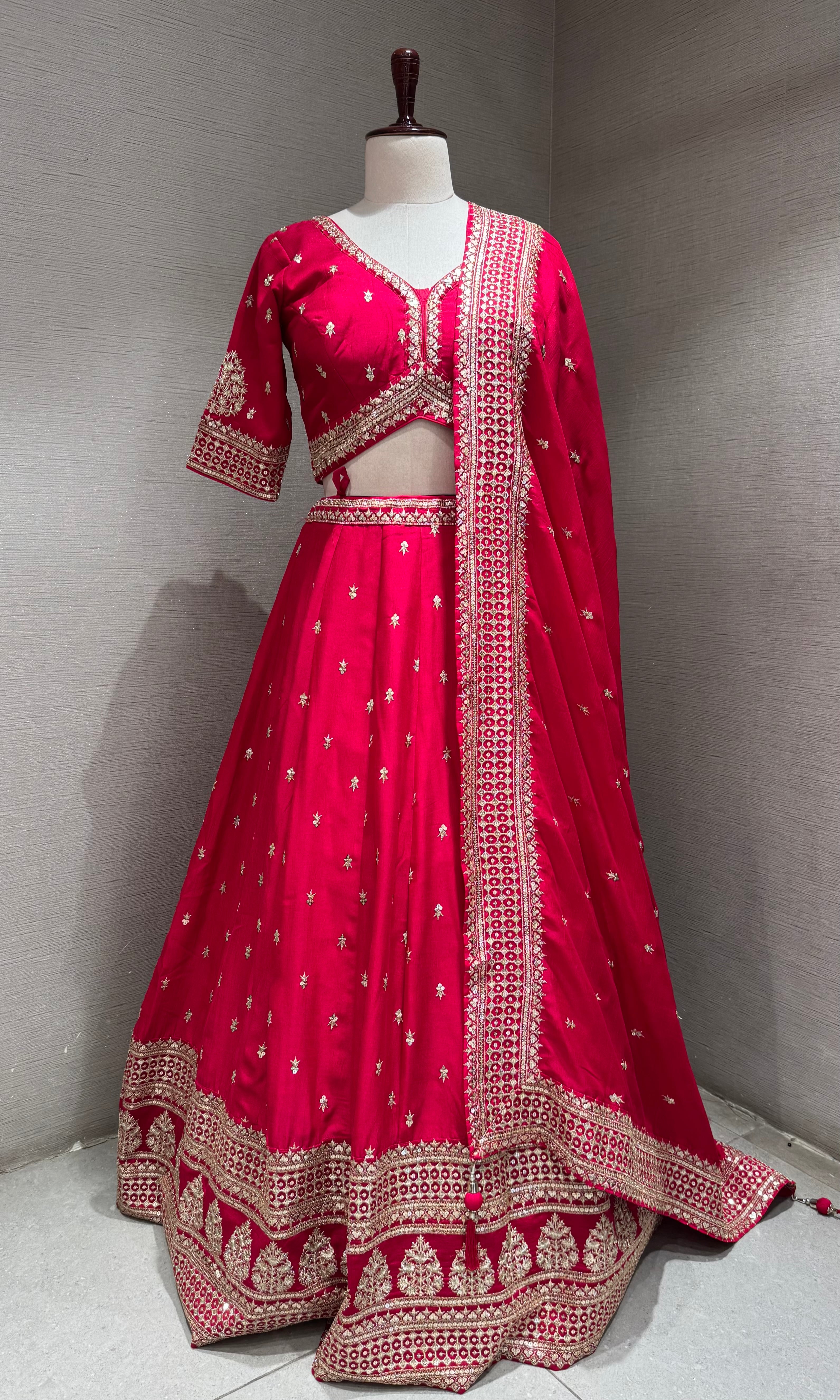 Rani Zari embroidered lehenga choli