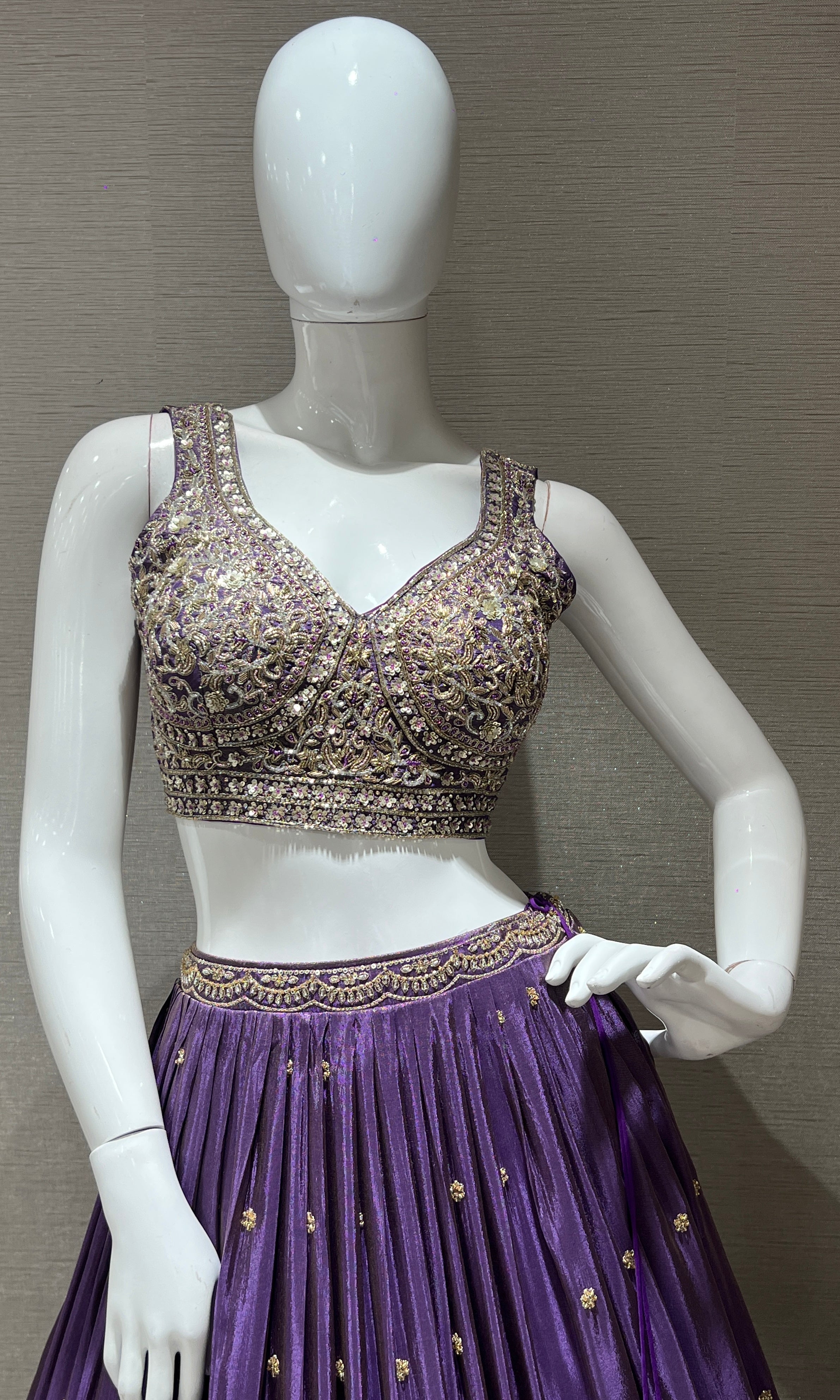 PURPLE LEHENGA WITH INTRICATE EMBROIDERY
