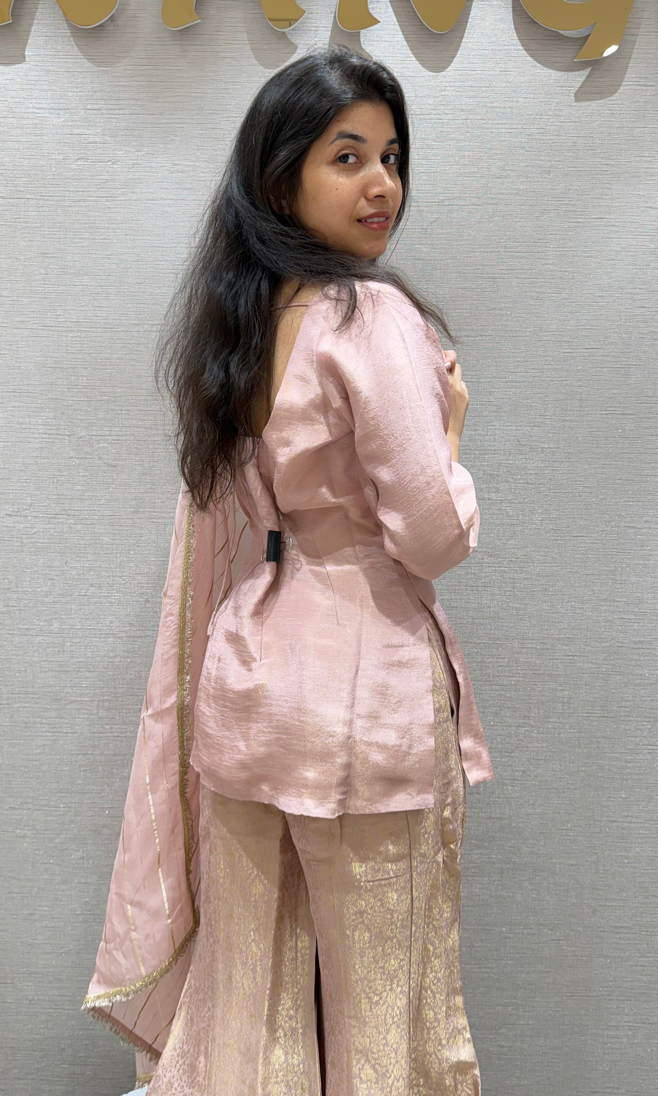 Onion pink EMBELLISHED SHARARA SET