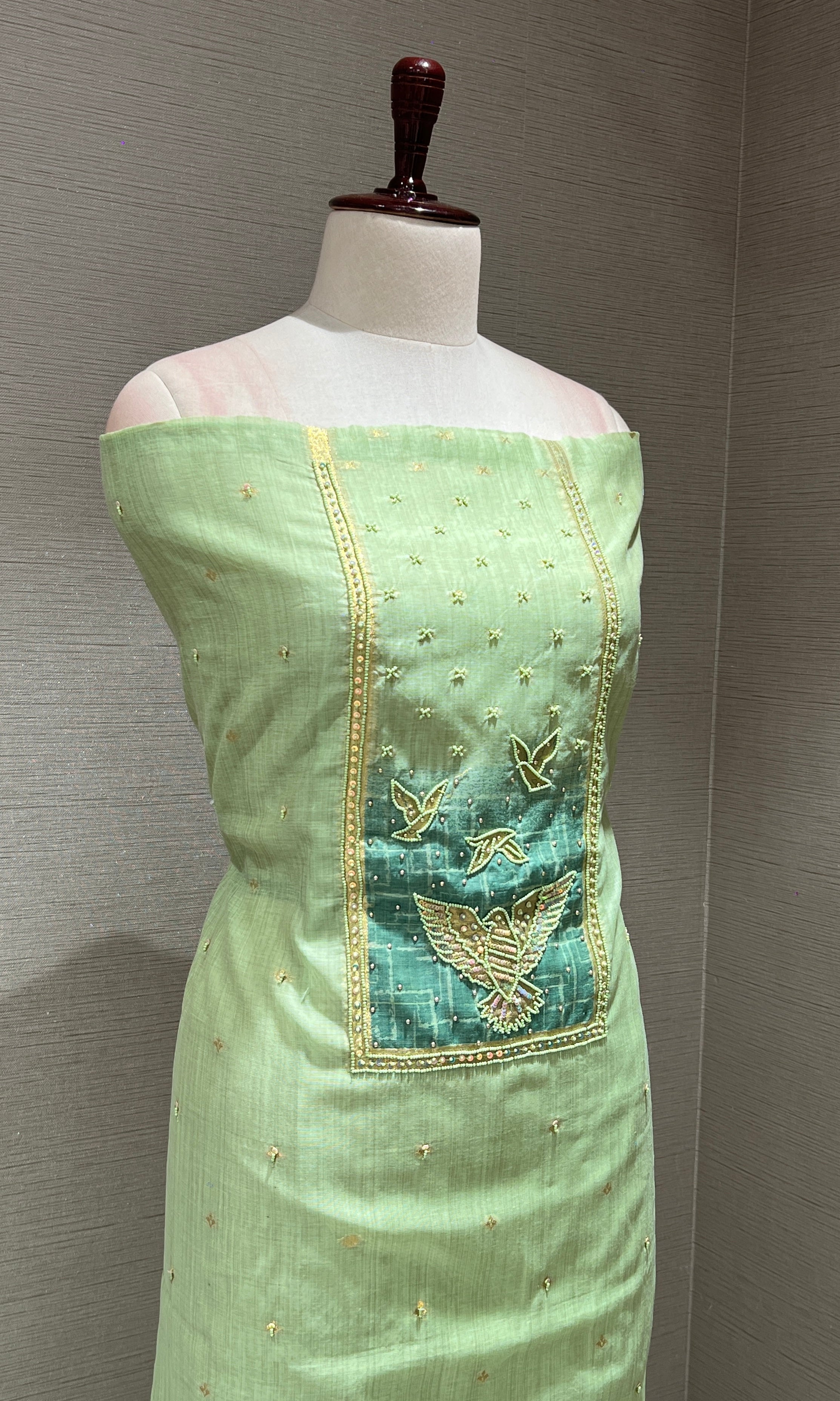 Green dress material