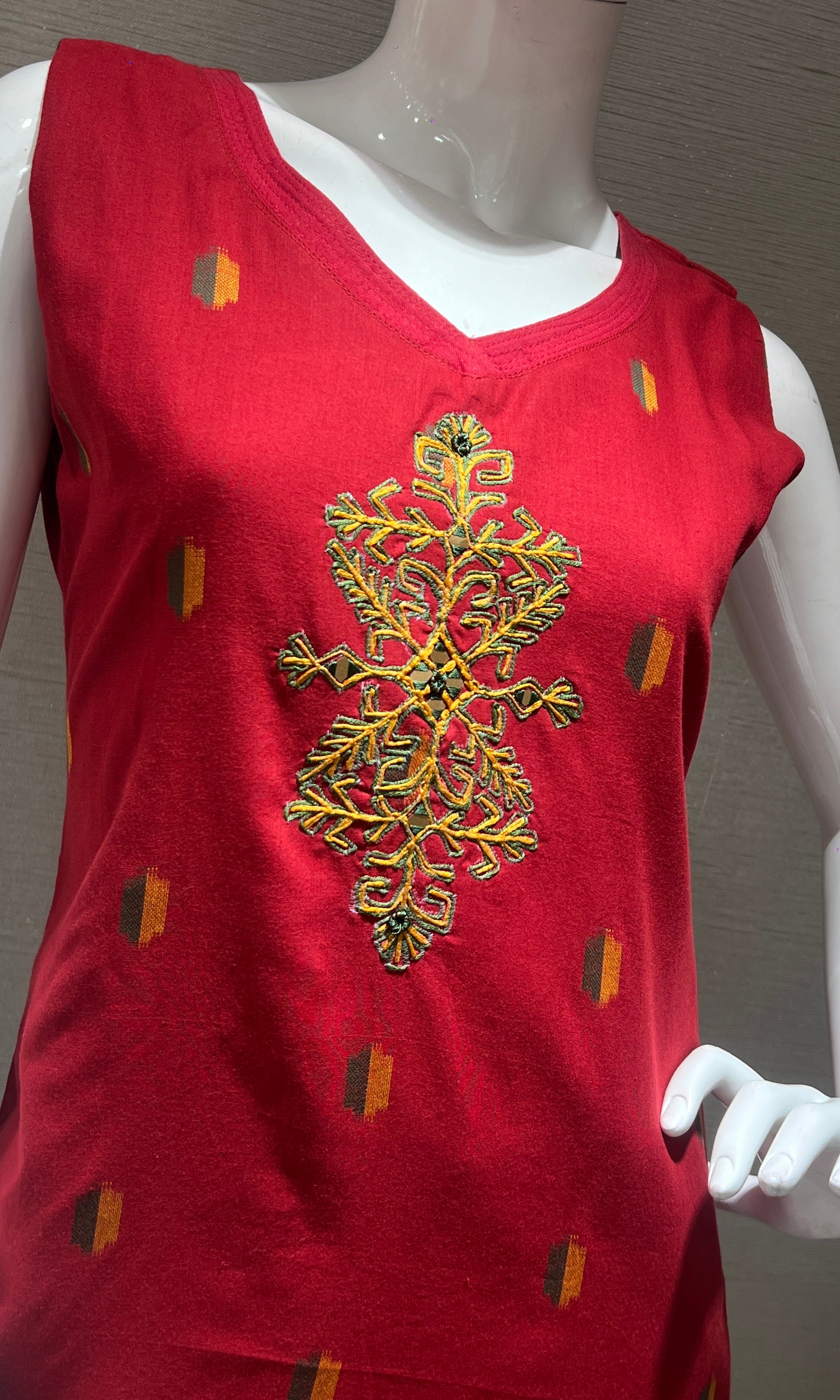 Maroon ETHNIC kurta set WITH DUPATTA