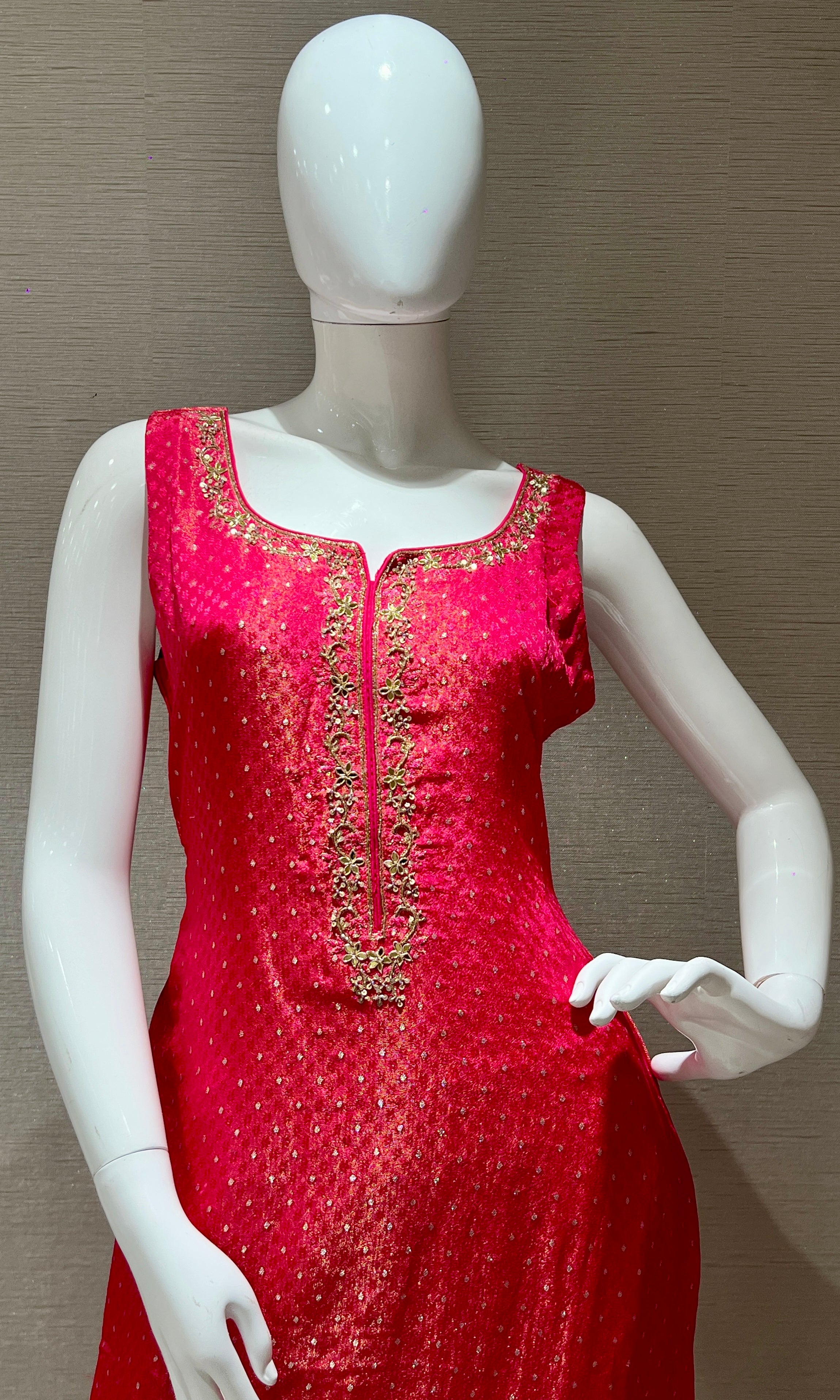 Pink kurta set with banarasi dupatta