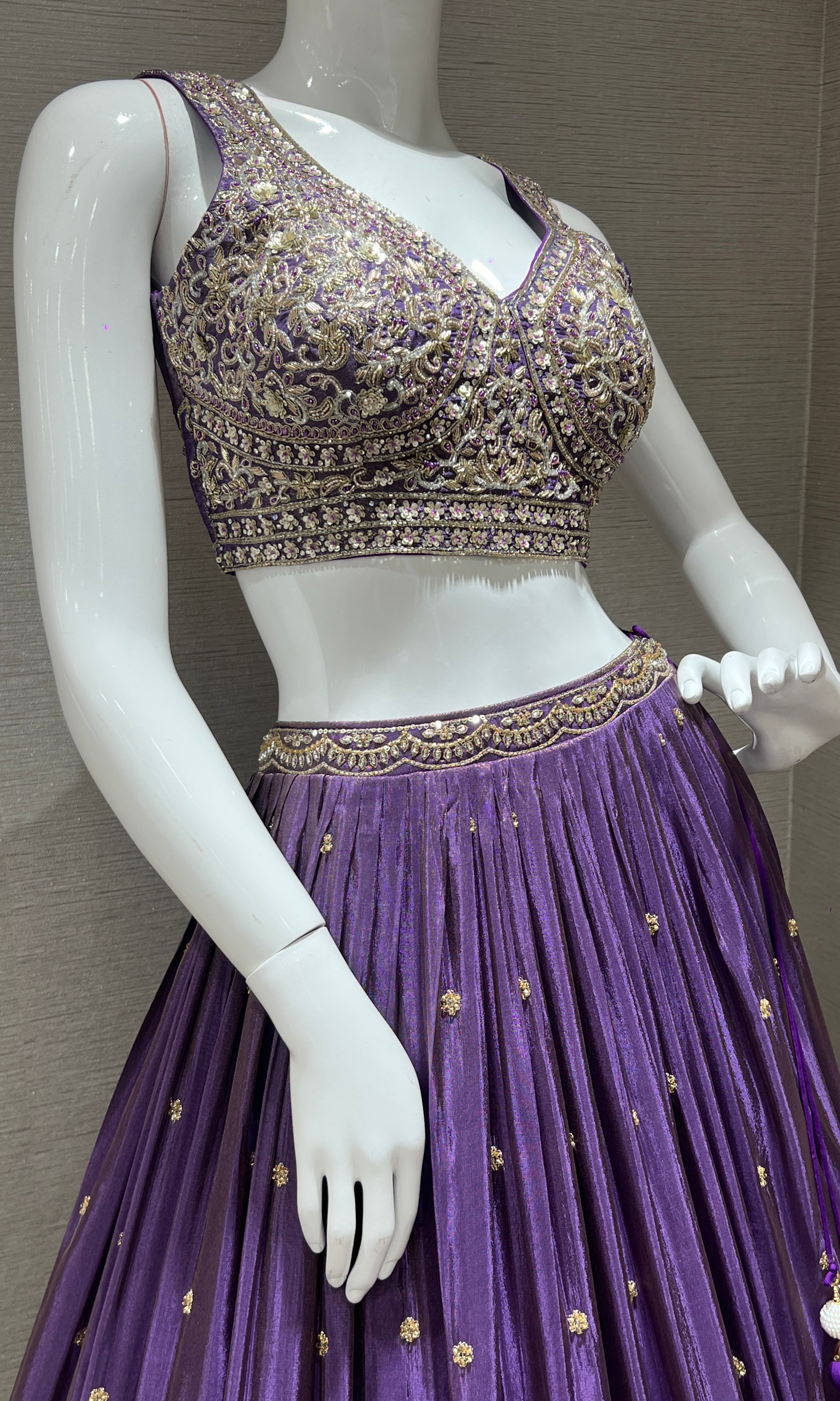 PURPLE LEHENGA WITH INTRICATE EMBROIDERY
