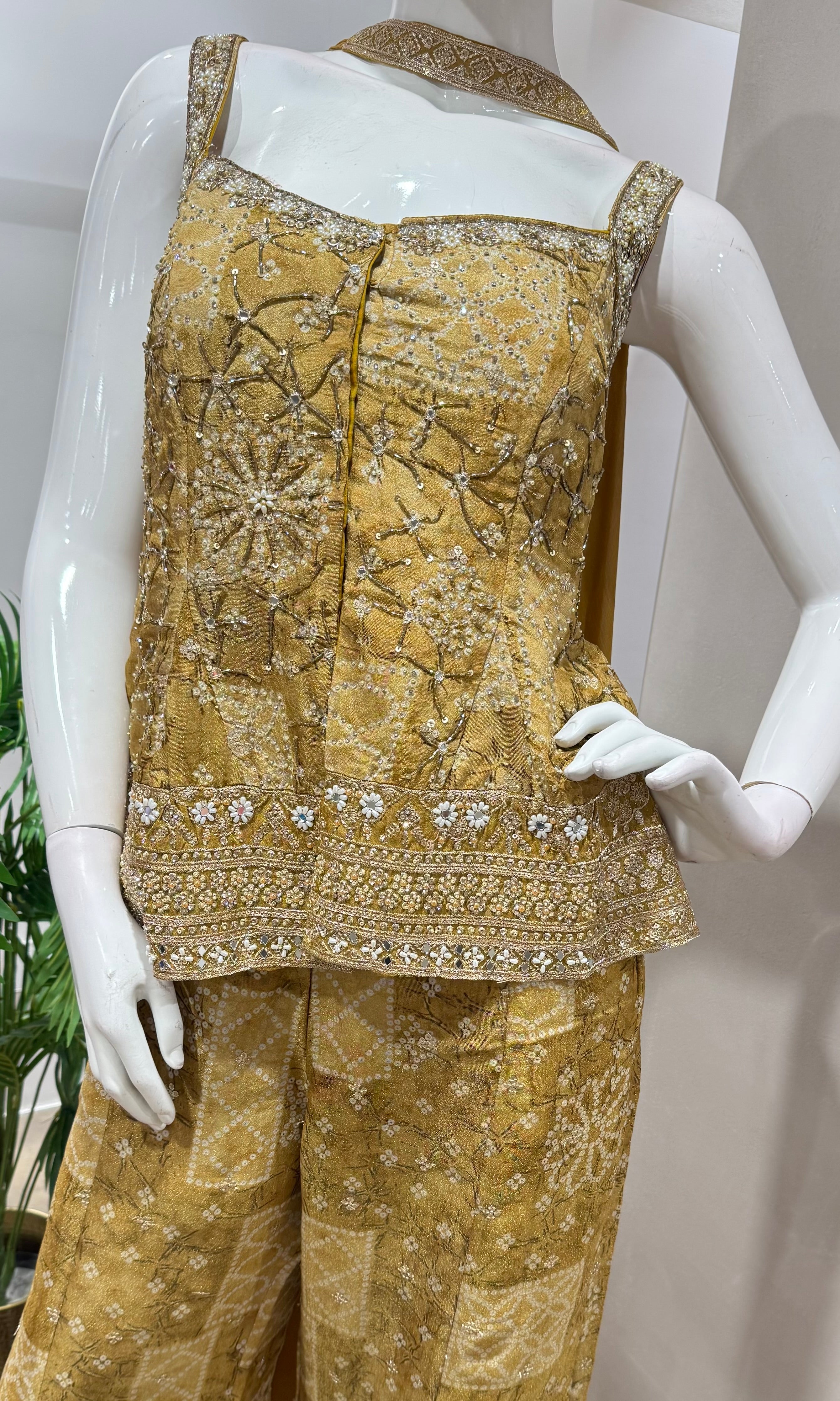 Mehendi green ethnic palazzo set