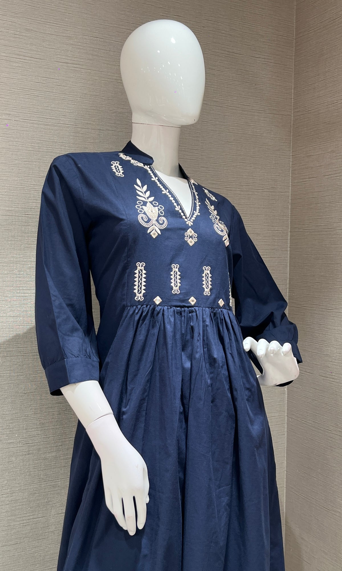 blue Chanderi kurta set