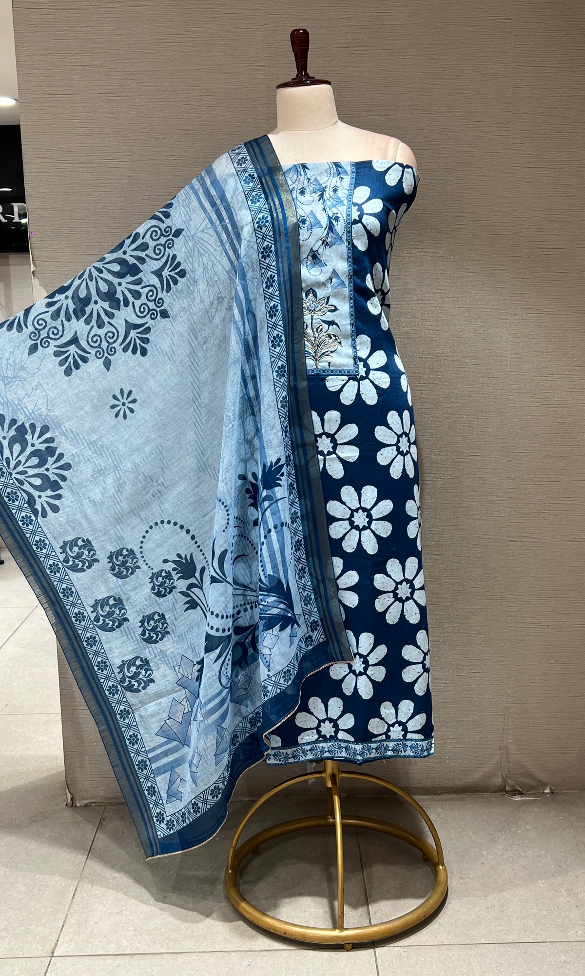 Blue dress material