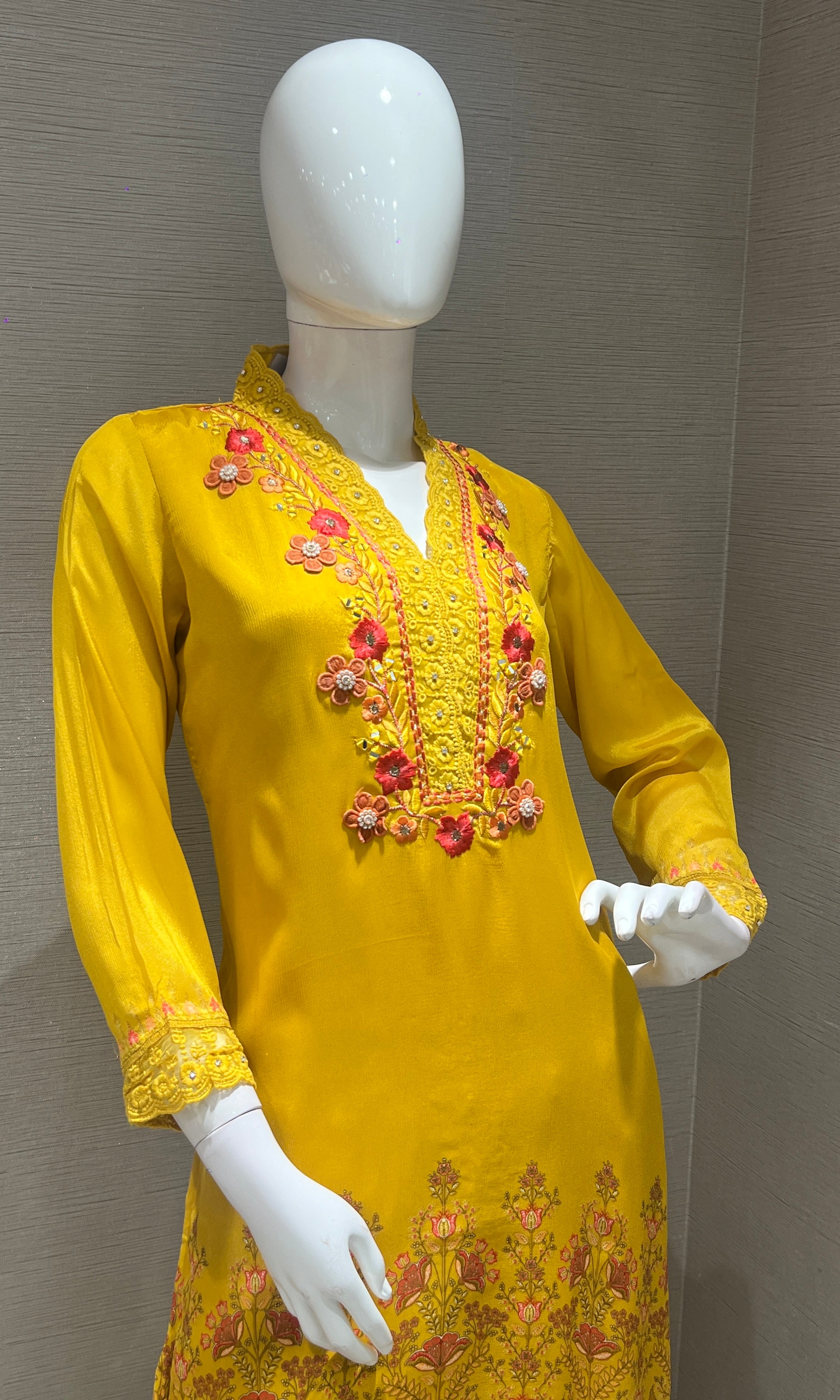 Yellow Floral cord set