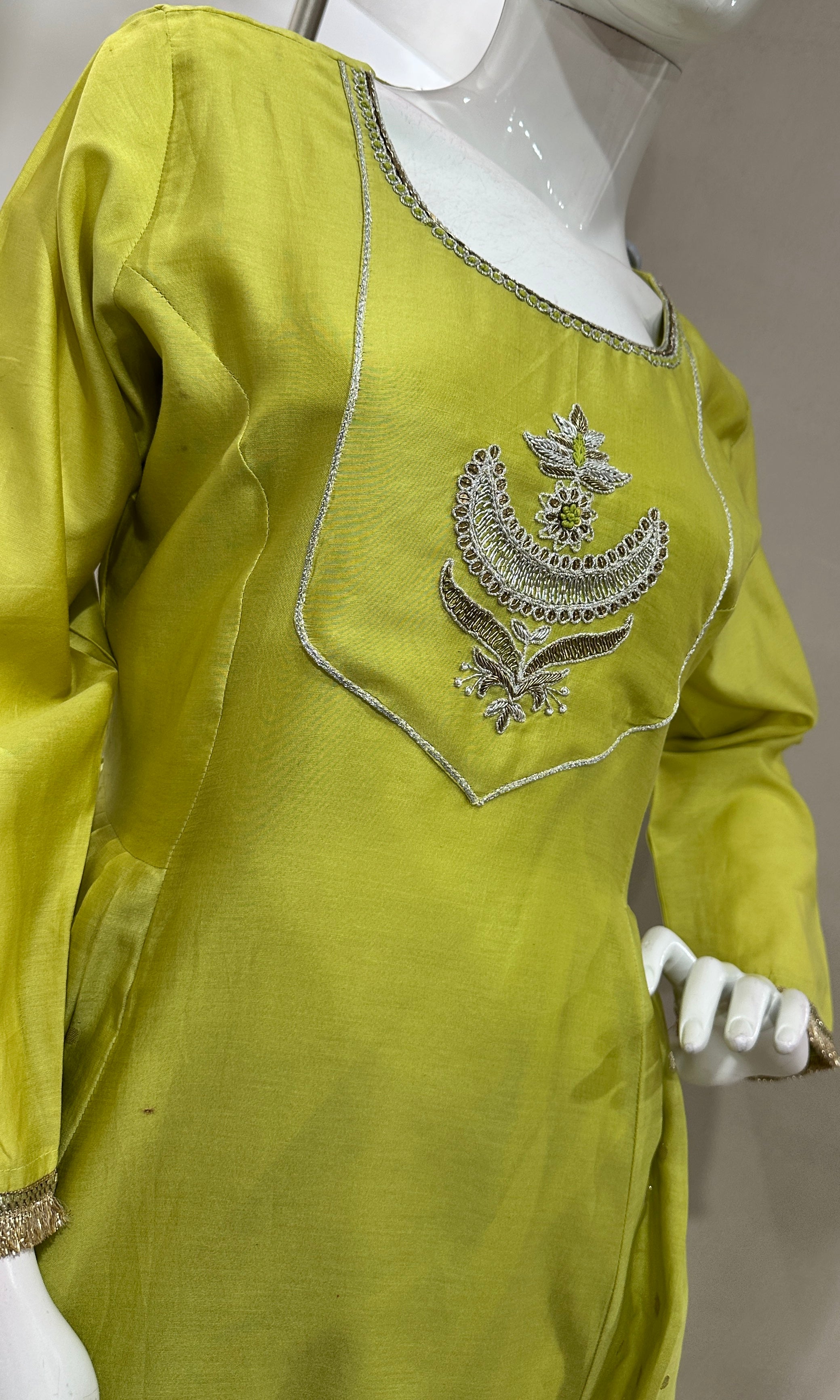 Green EMBROIDERED ANARAKALI SET