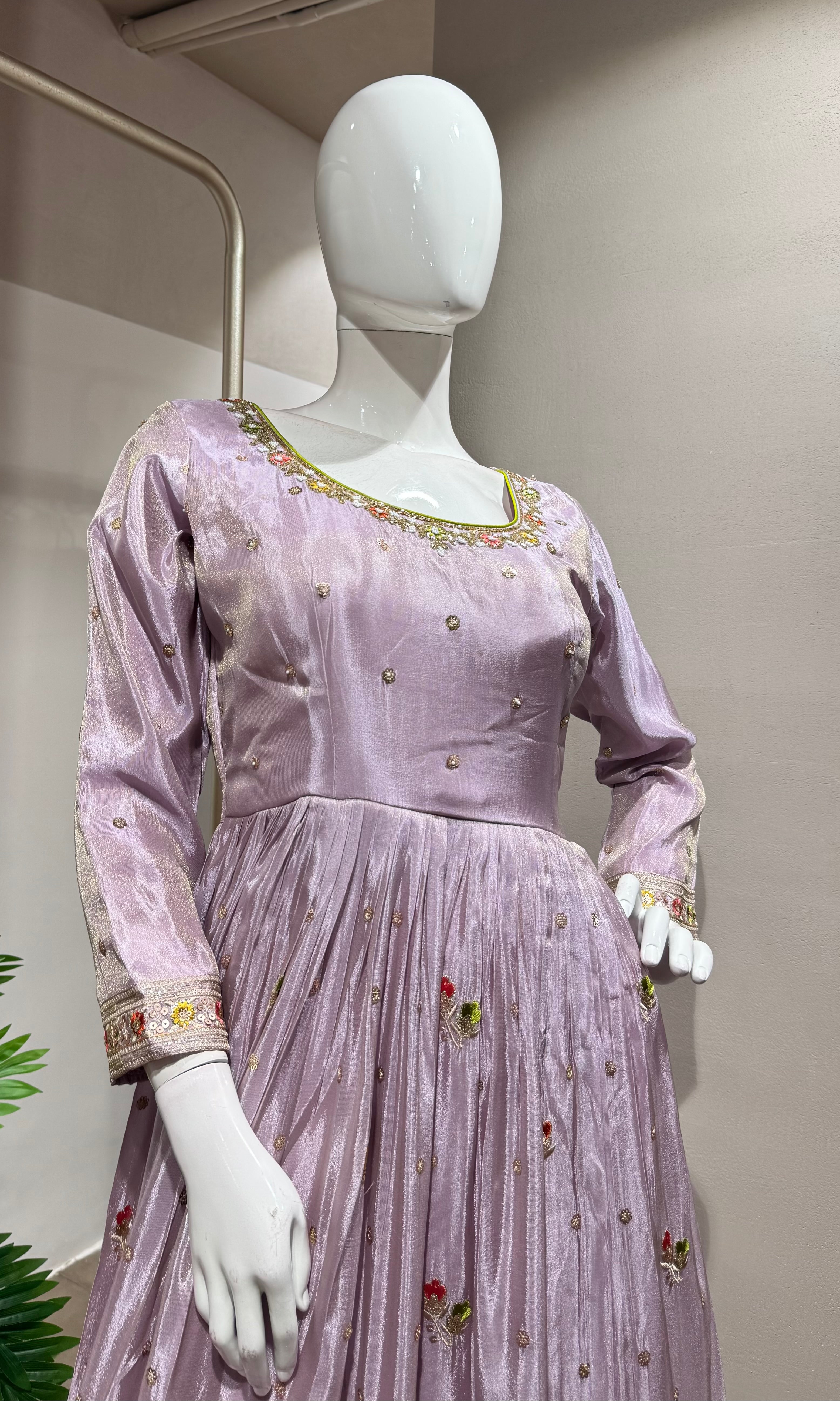 LAVENDER Embroidered Anarkali SET