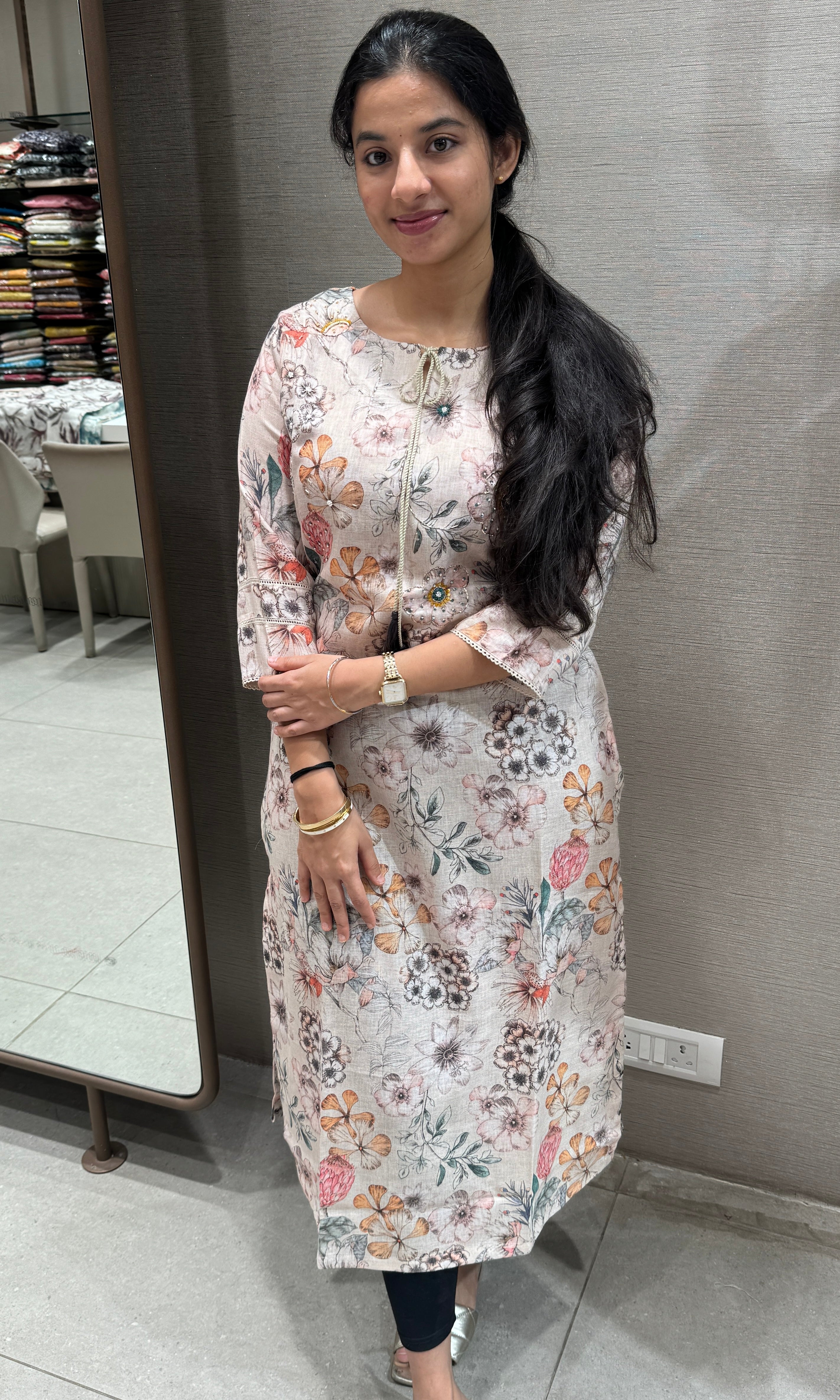 Light peach Kurti top 2222