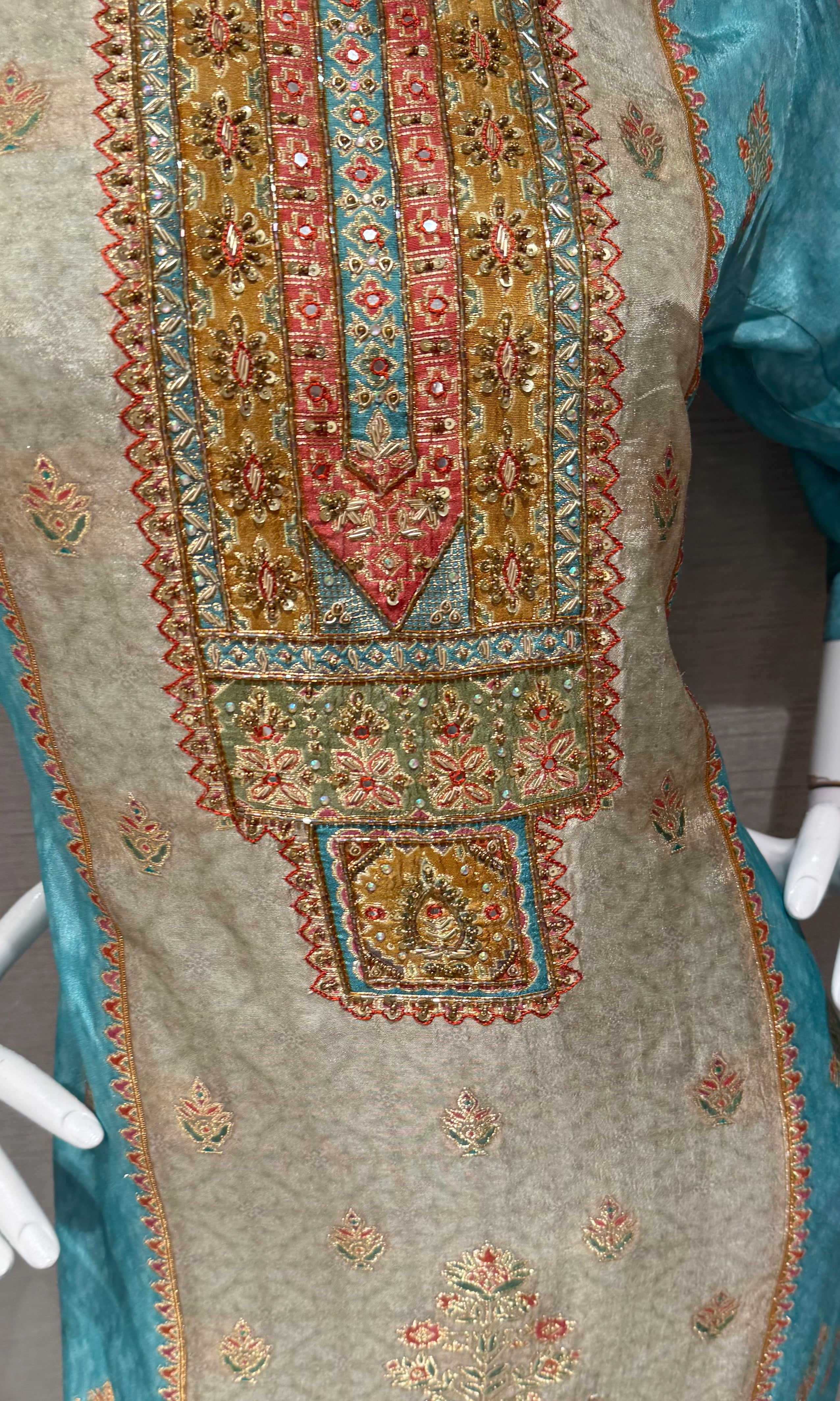 Blue ethnic printed kurta set