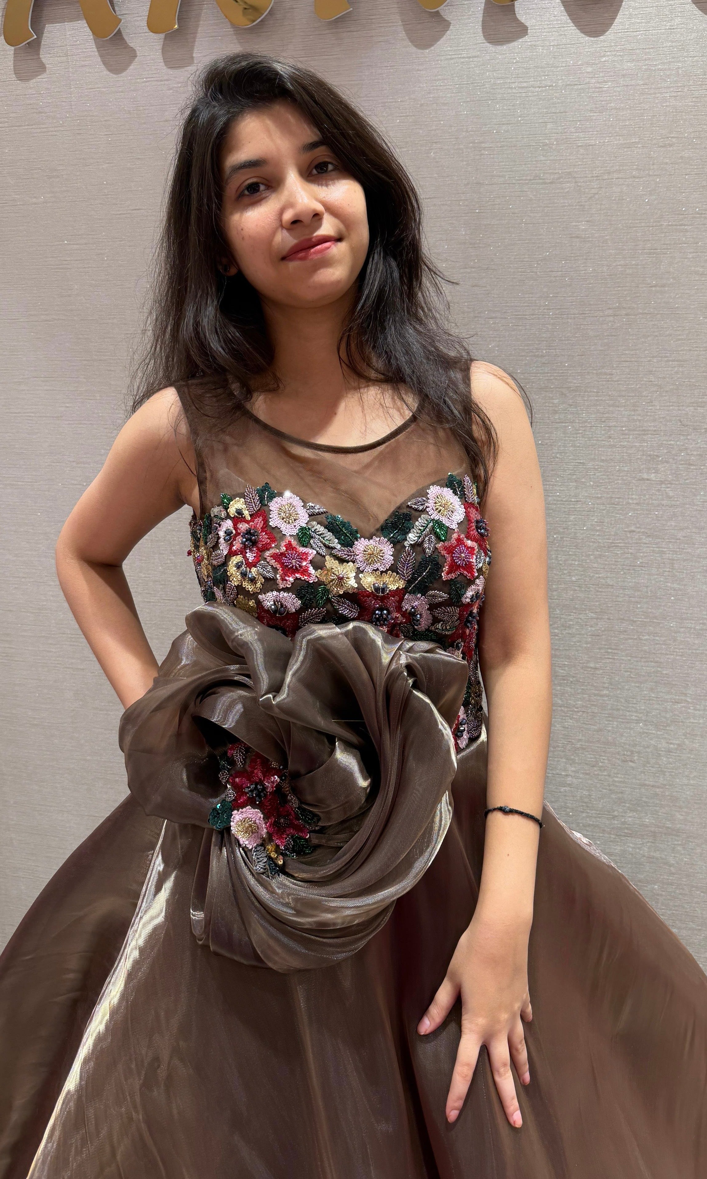 Champagne gold Dream Floral Ball Gown