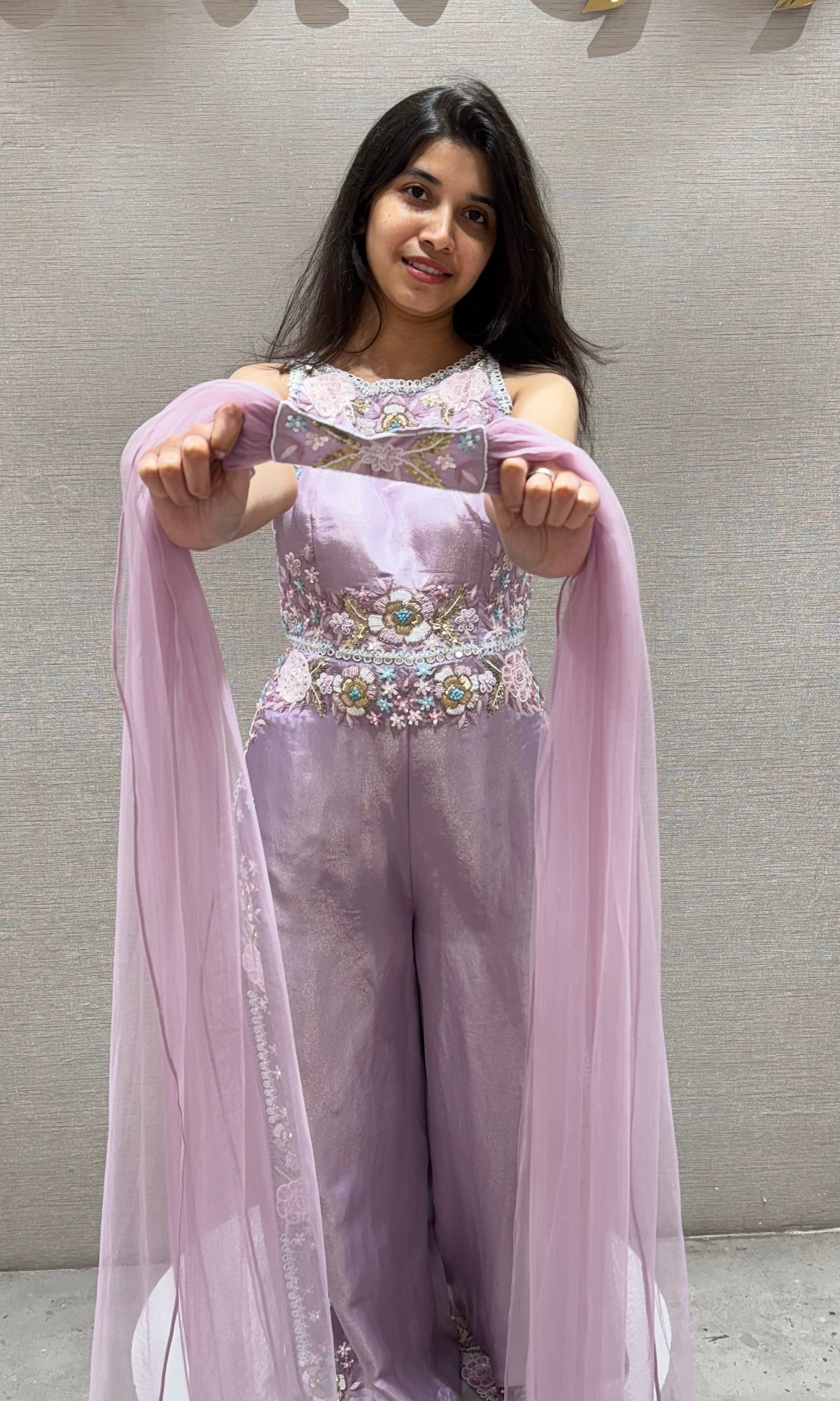 Lilac Embellished Jumpsuit