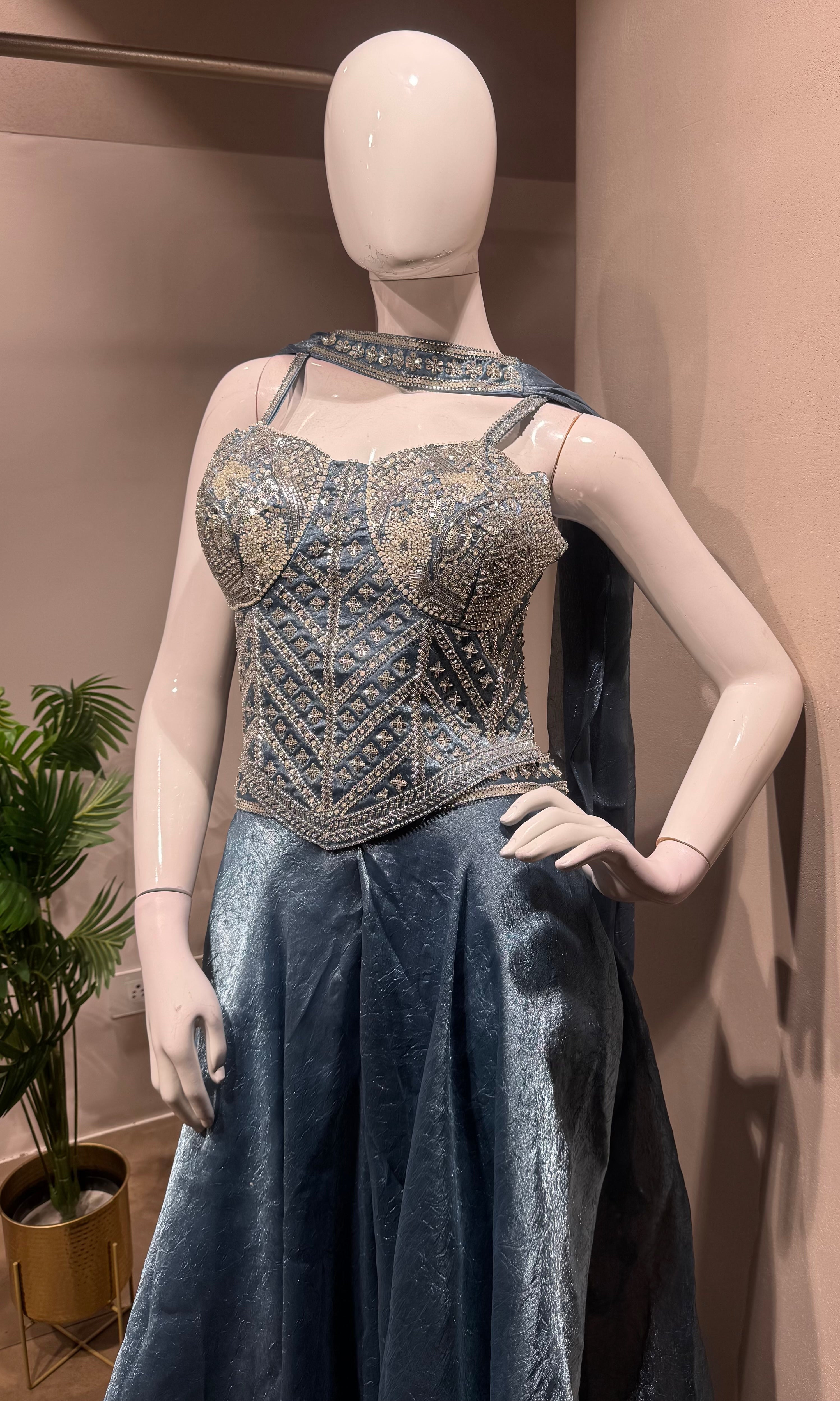 SEA Blue Shimmering Palazzo Set