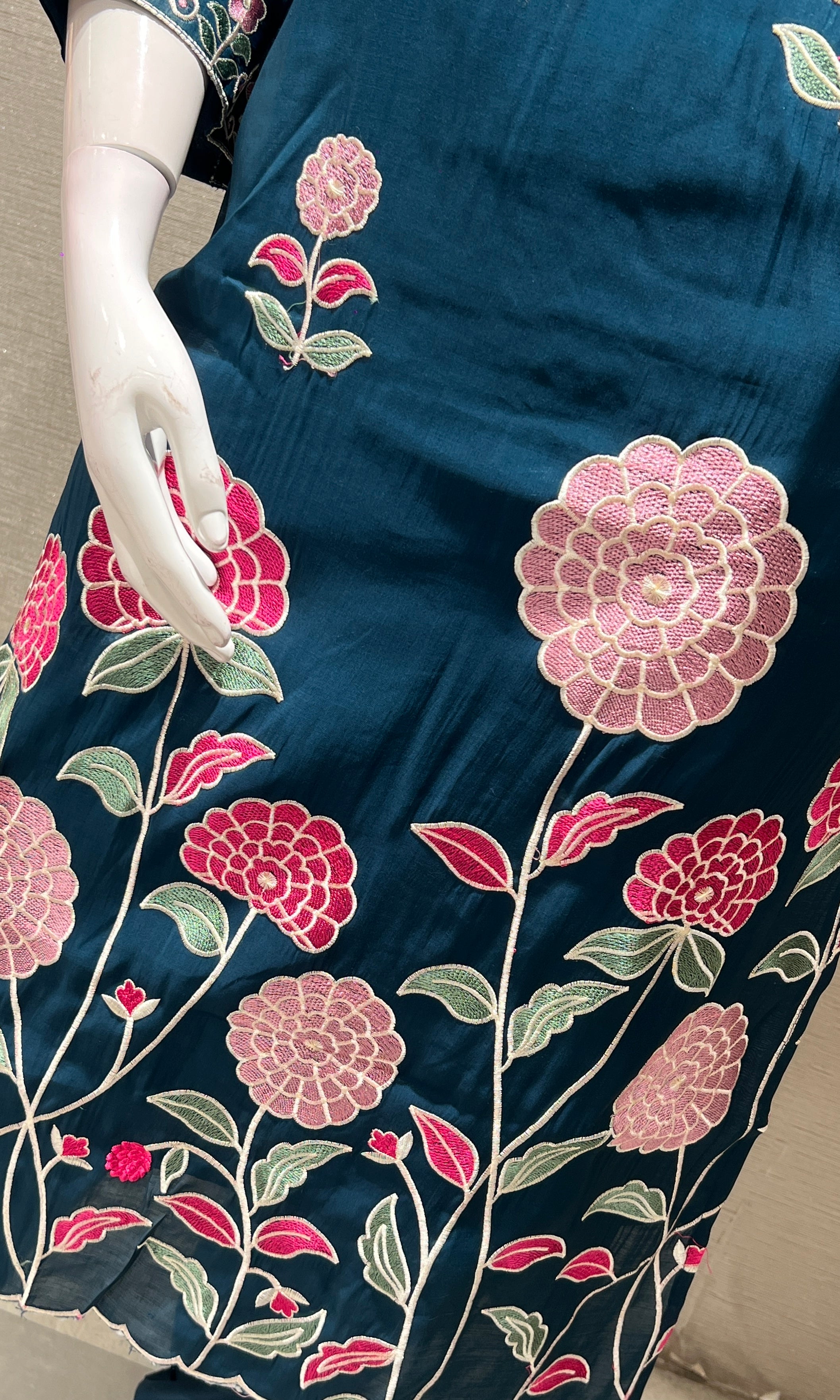 Navy blue FLORAL kurta set