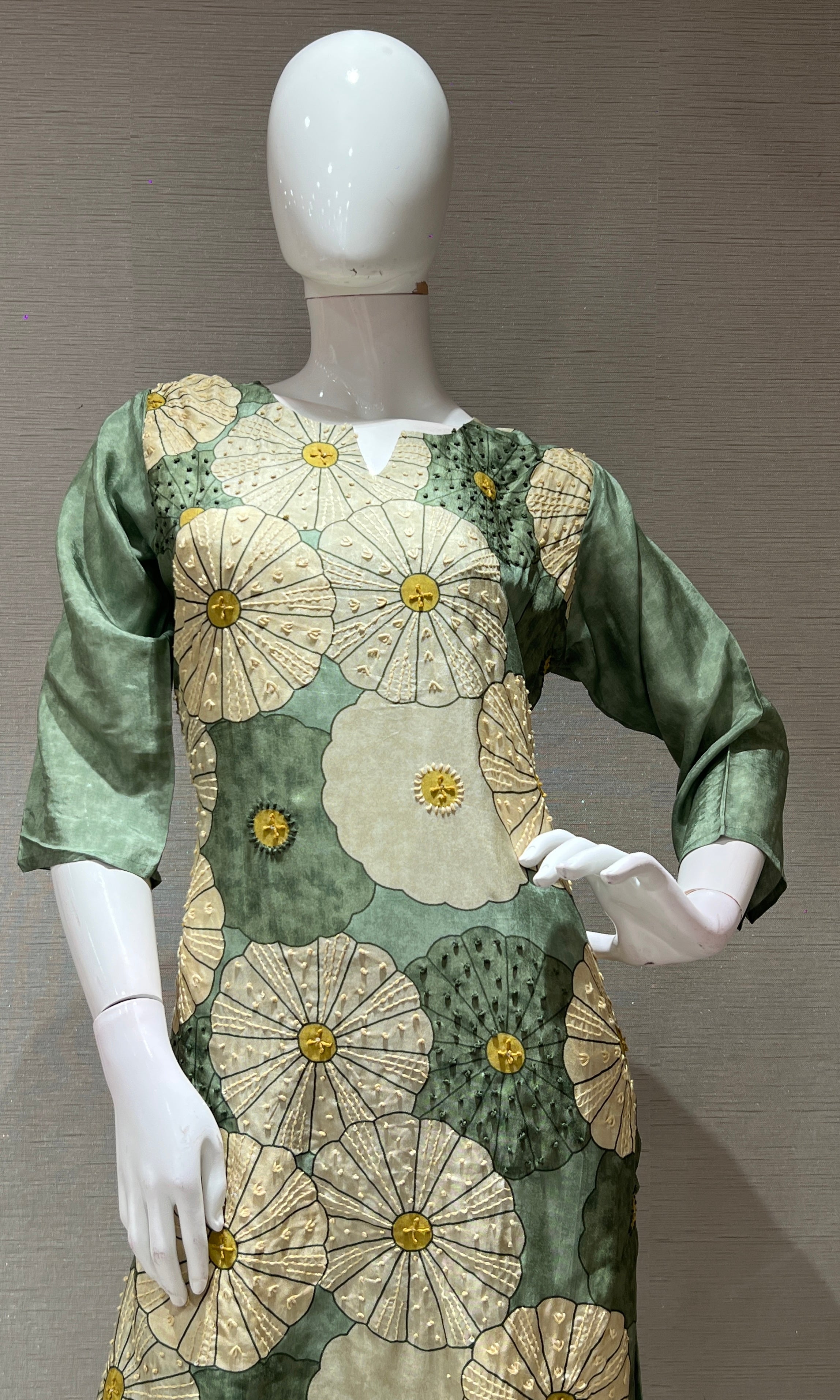 Green FLORAL kurta set