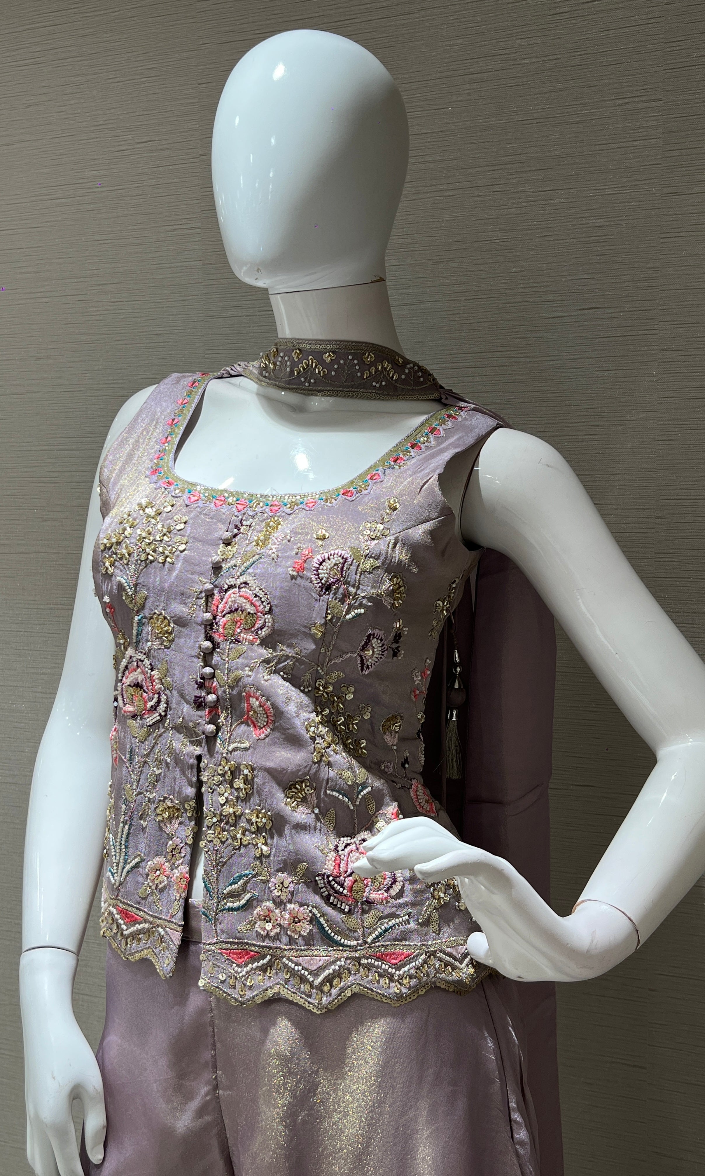Lavender palazzo set with corset BLOUSE