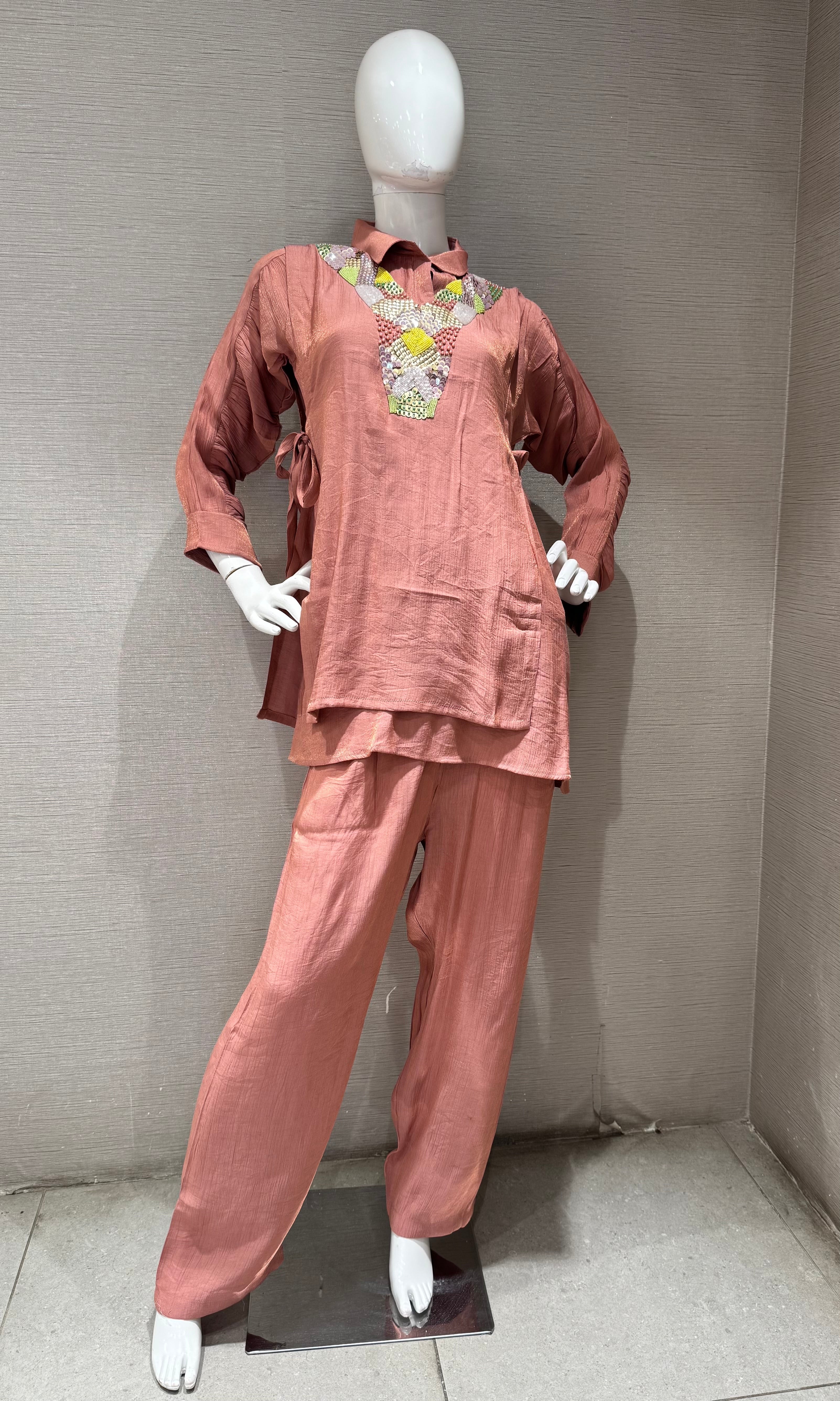Rust Collared Tunic Cord set