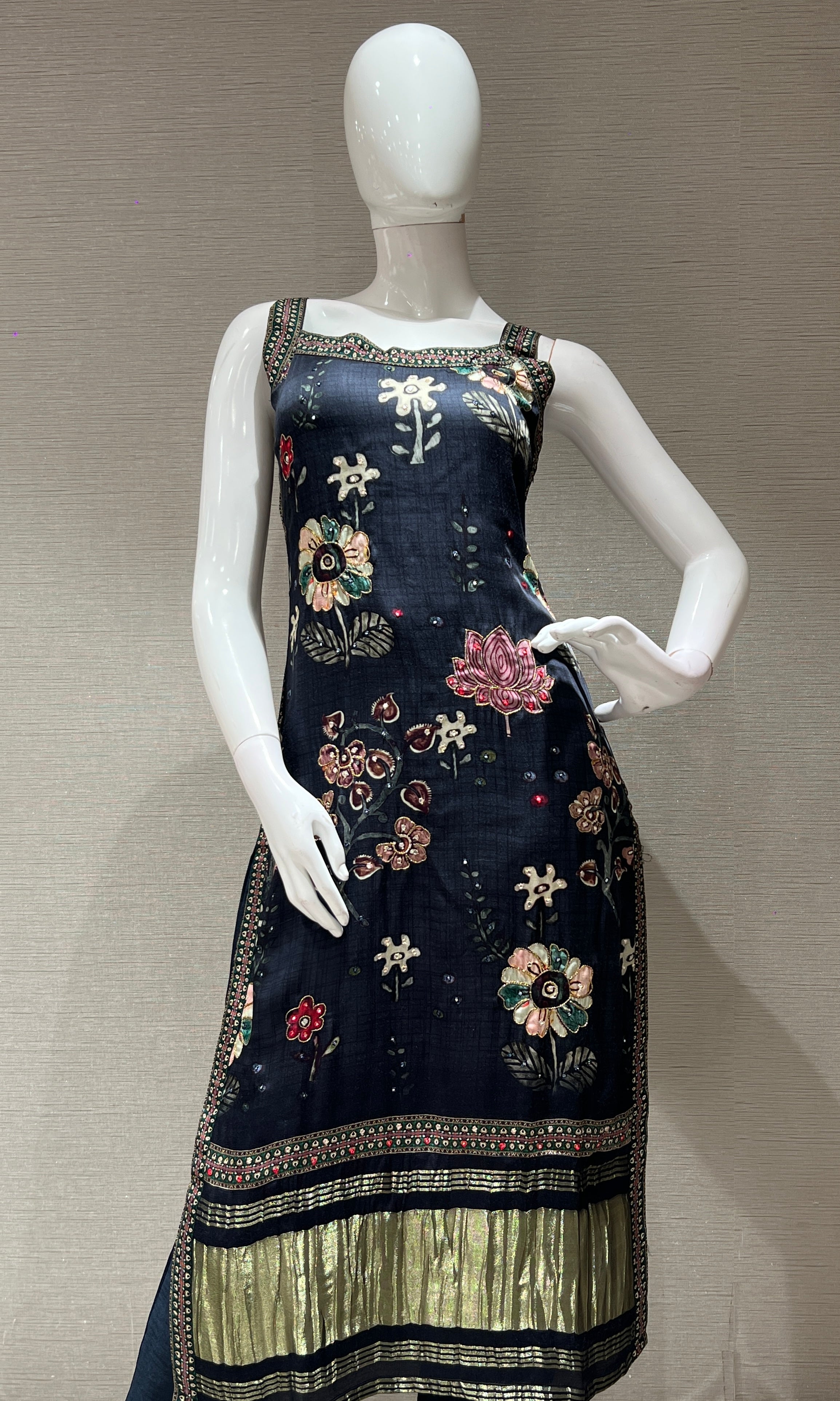 Black floral Kurta set