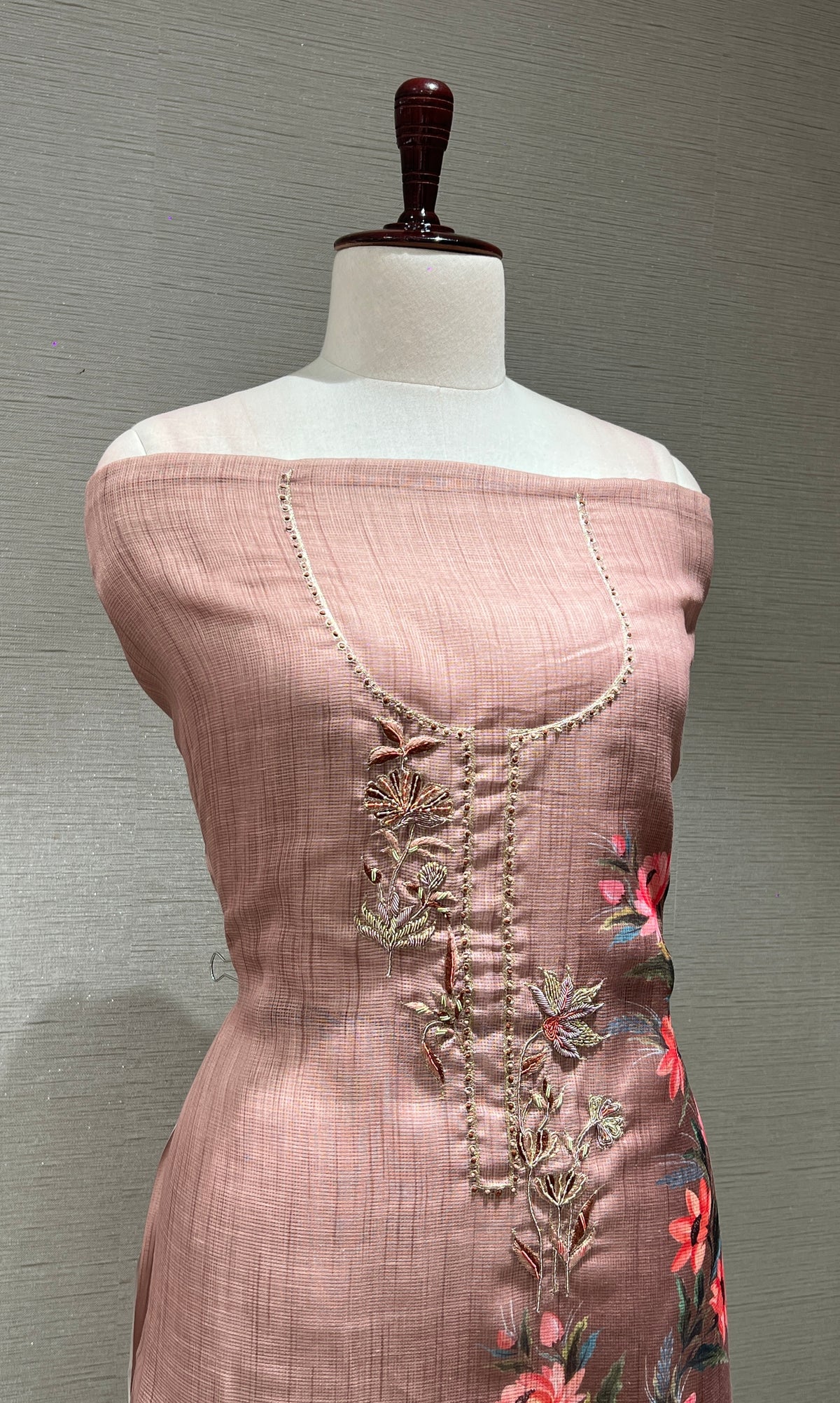 Brown dress material