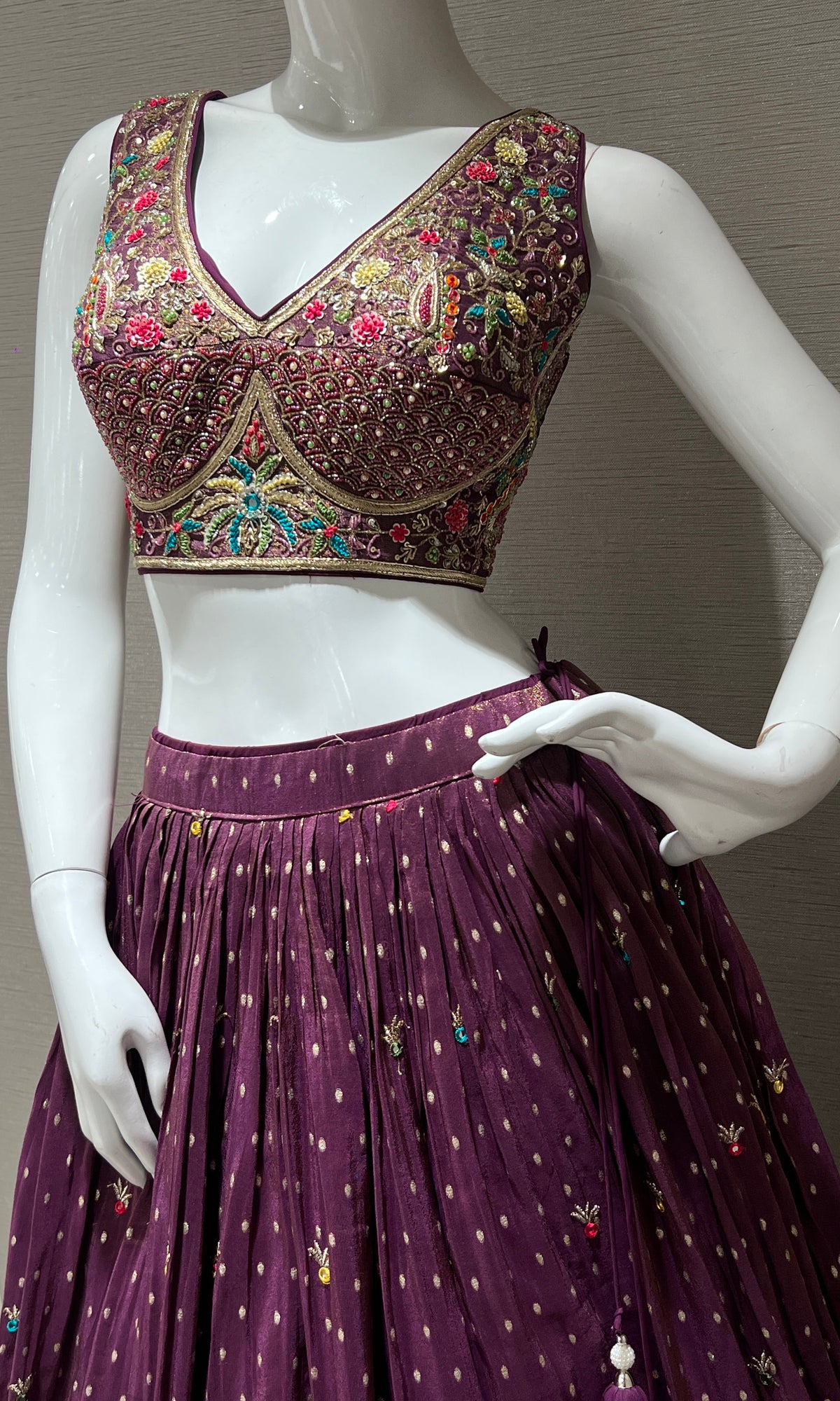 Purple Lehenga with Zari and Sequin Work